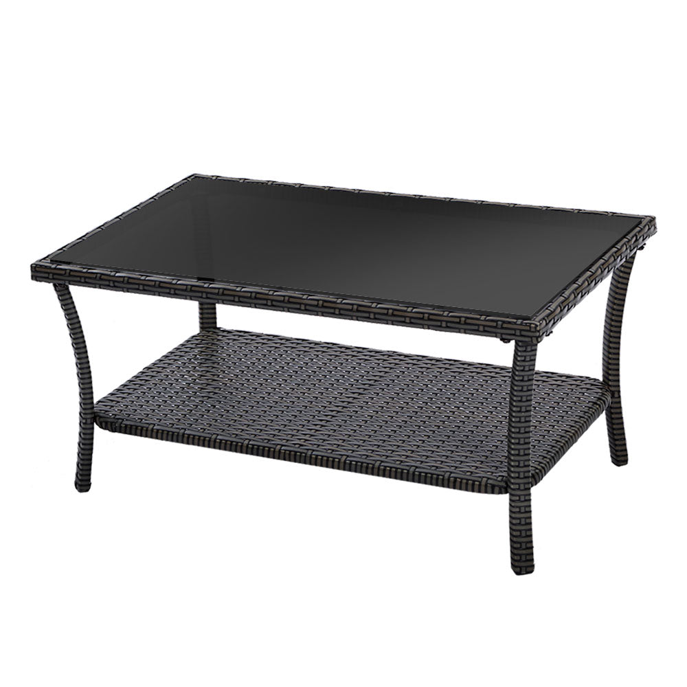 4-Piece Outdoor Sofa Set with Storage Cover, Wicker Harp Chairs & Table in Gray – Perfect for Patio, Garden, and Poolside Relaxation