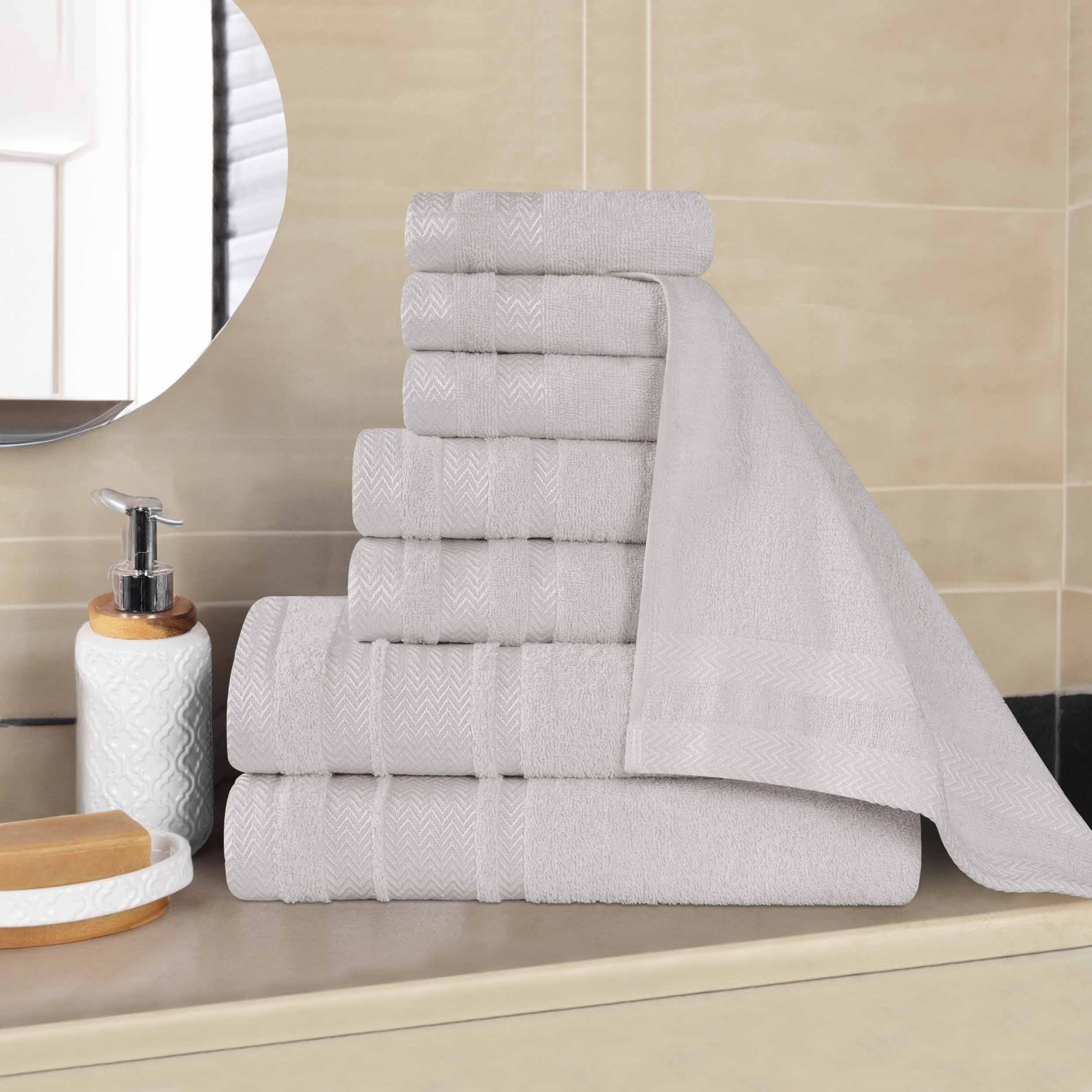 Hays Cotton Medium Weight 8-Piece Bath Towel Set - Soft & Absorbent Towels for Bathroom, Spa, Gym, and Beach Use