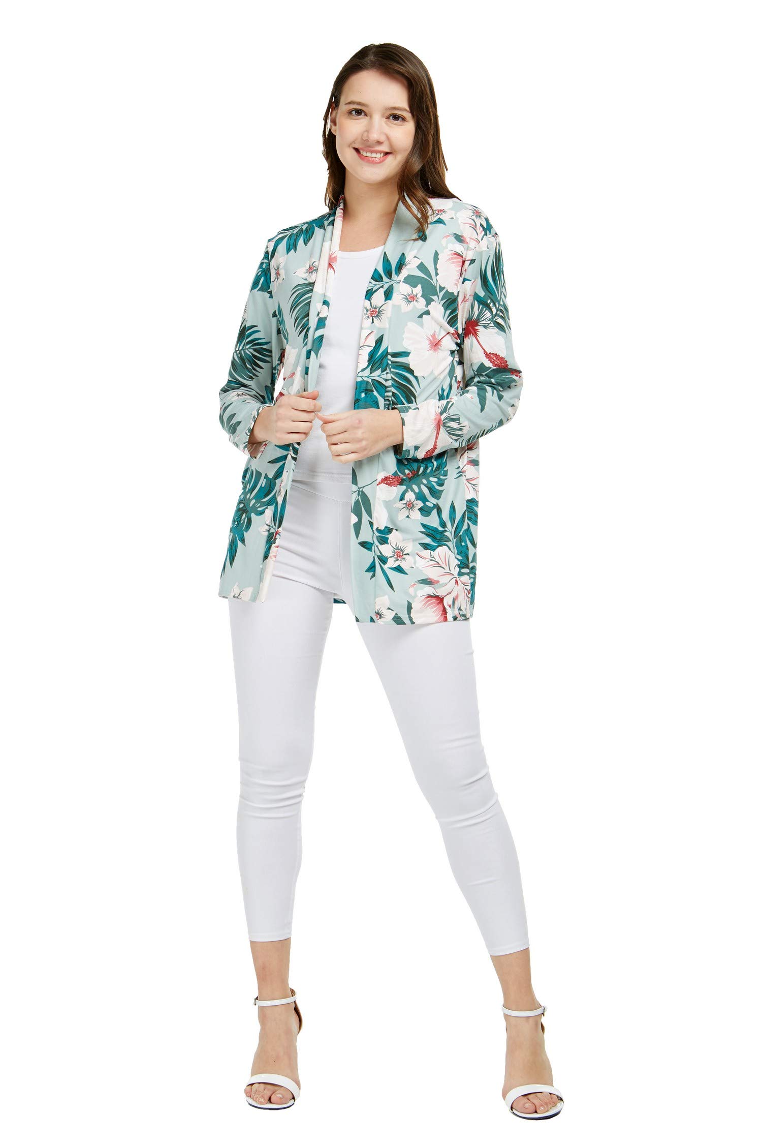 Women's Soft Stretchy Casual Open Front Cardigan Jacket - Lightweight Layering for Work, Travel & Lounge Wear