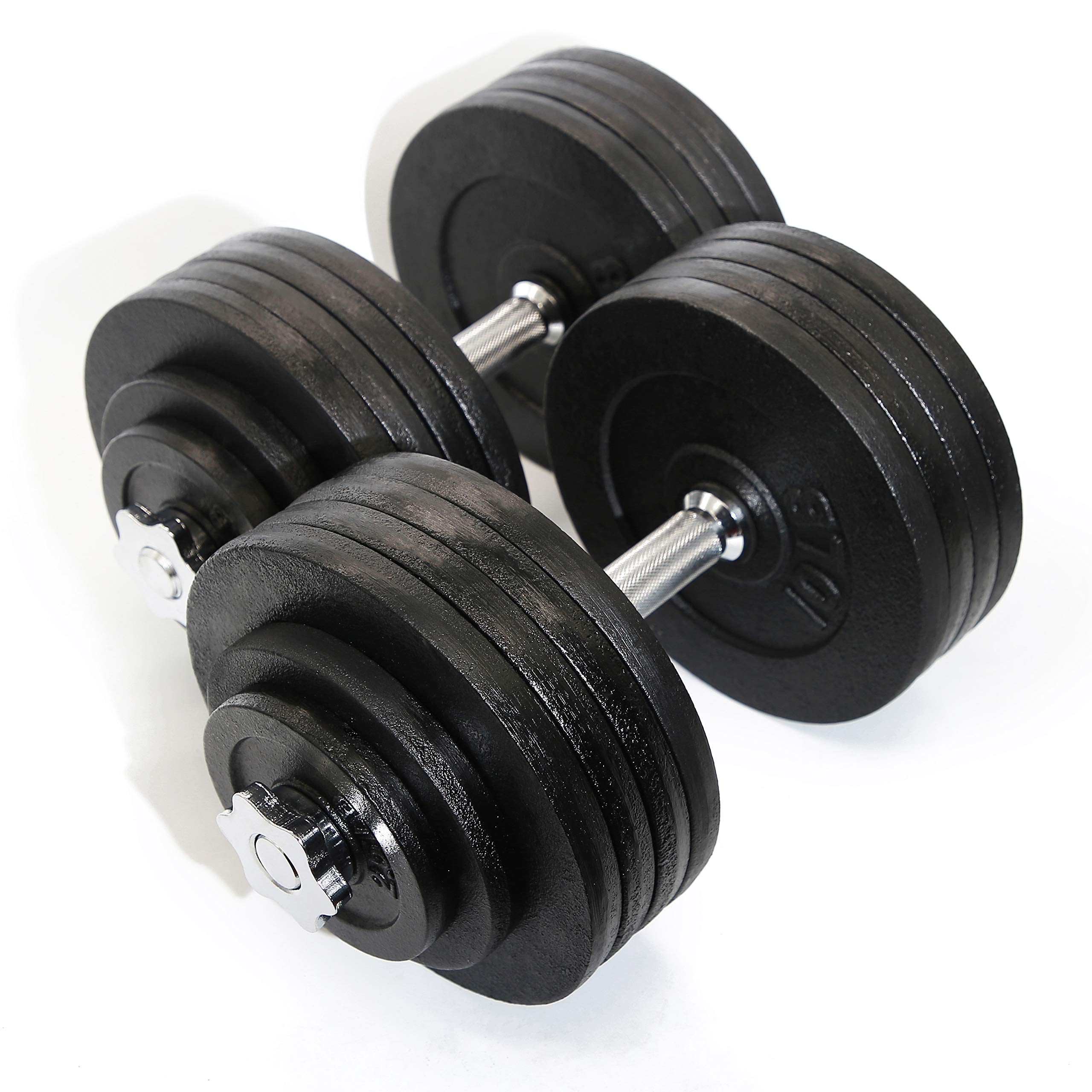 200lbs Adjustable Cast Iron Dumbbell Set - Heavy Duty Home Gym Equipment for Strength Training, Weight Lifting & Fitness Workouts