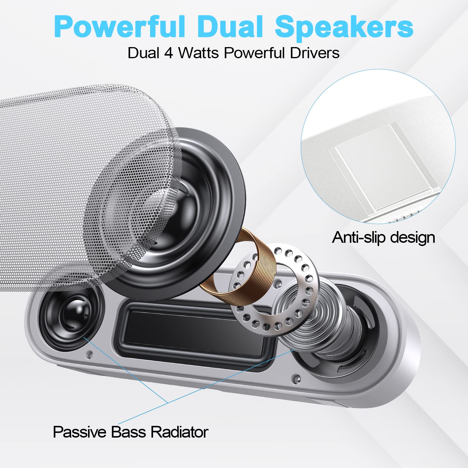 ZETIY USB Powered PC Speakers - Compact Computer Soundbar with Volume Control & Mute Button for Desktop, Laptop, Notebook | Plug & Play | Perfect for Home Office, Gaming & Music Streaming (Grey)