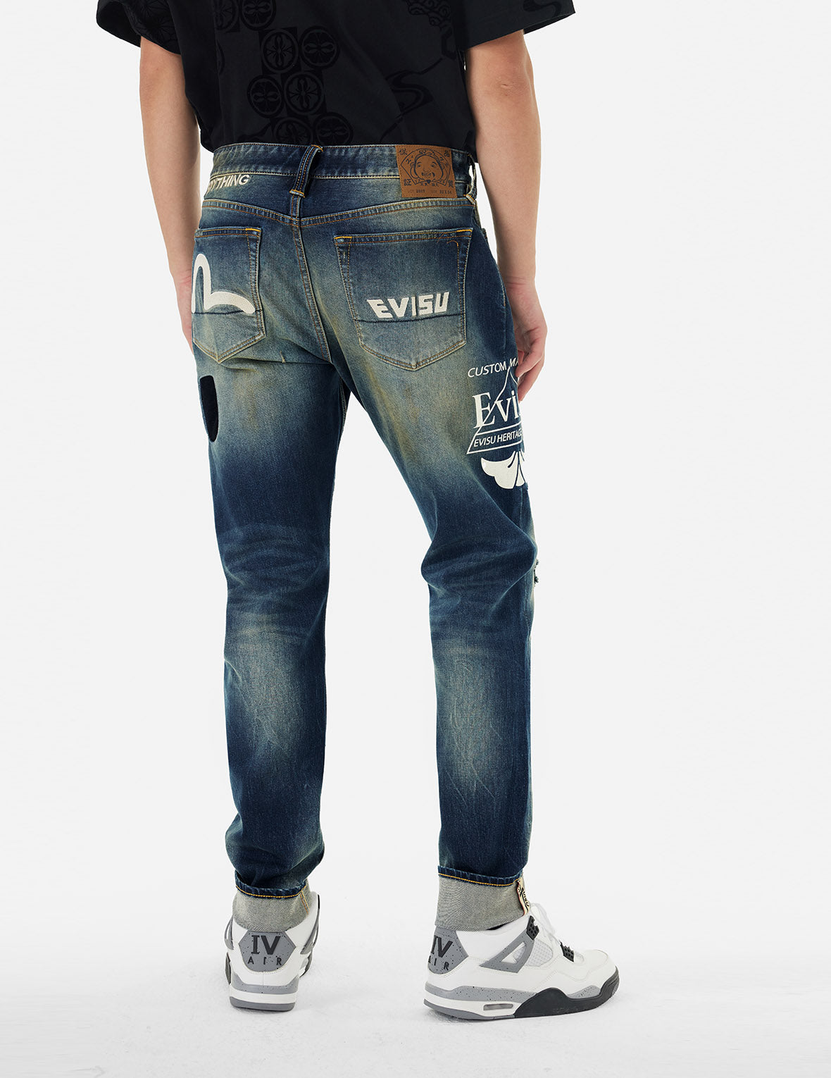 Stylish Logo Print & Seagull Embroidery Carrot Fit Jeans #2017 - Trendy High Waist Skinny Denim Pants for Women, Perfect for Casual Outings & Streetwear Fashion