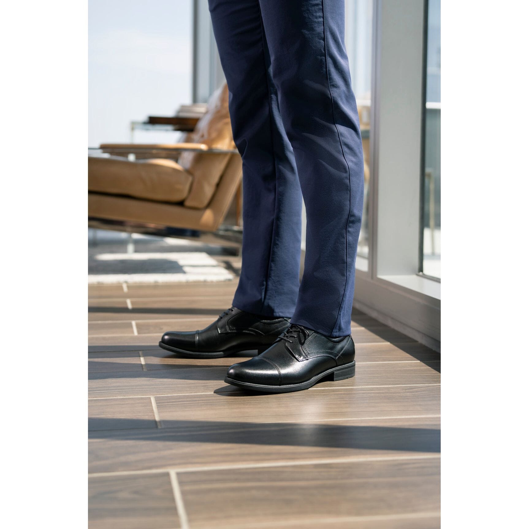 Florsheim Midtown Cap Toe Oxford Dress Shoes for Men - Black, Medium & Wide Width - Perfect for Business, Office & Formal Occasions