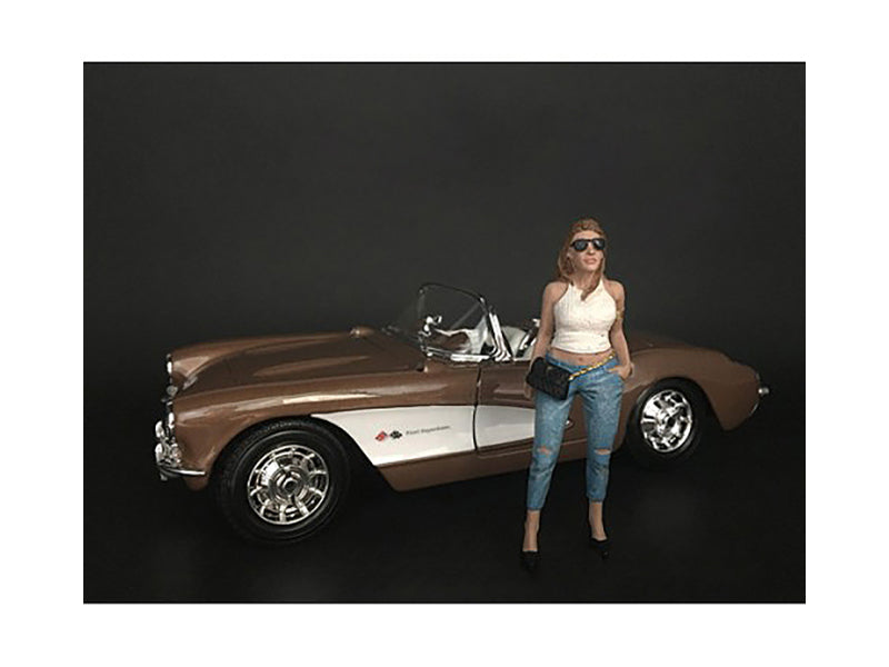 American Diorama 1/18 Scale Ladies Night Sara Figurine - Highly Detailed Collectible Model for Car Diorama, Display Case & Miniature Scene Decoration