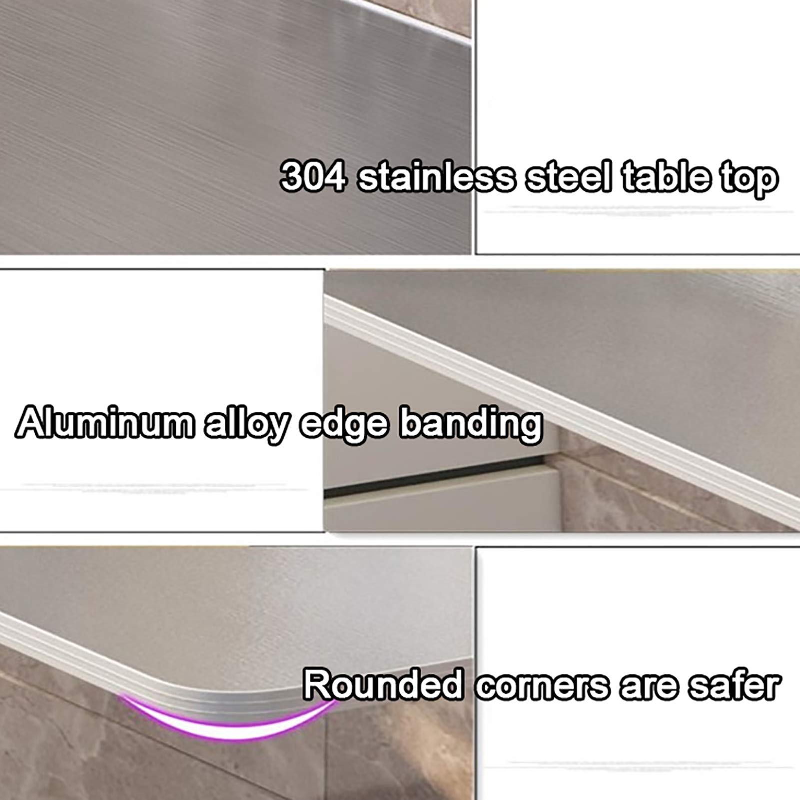 Feelme Folding Computer Desk - Wall Mounted & Floor Standing Adjustable Table with Stainless Steel Frame for Kitchen, Dining, Study, Office & Home Use - Perfect for Small Spaces, Kids Learning & Remote Work