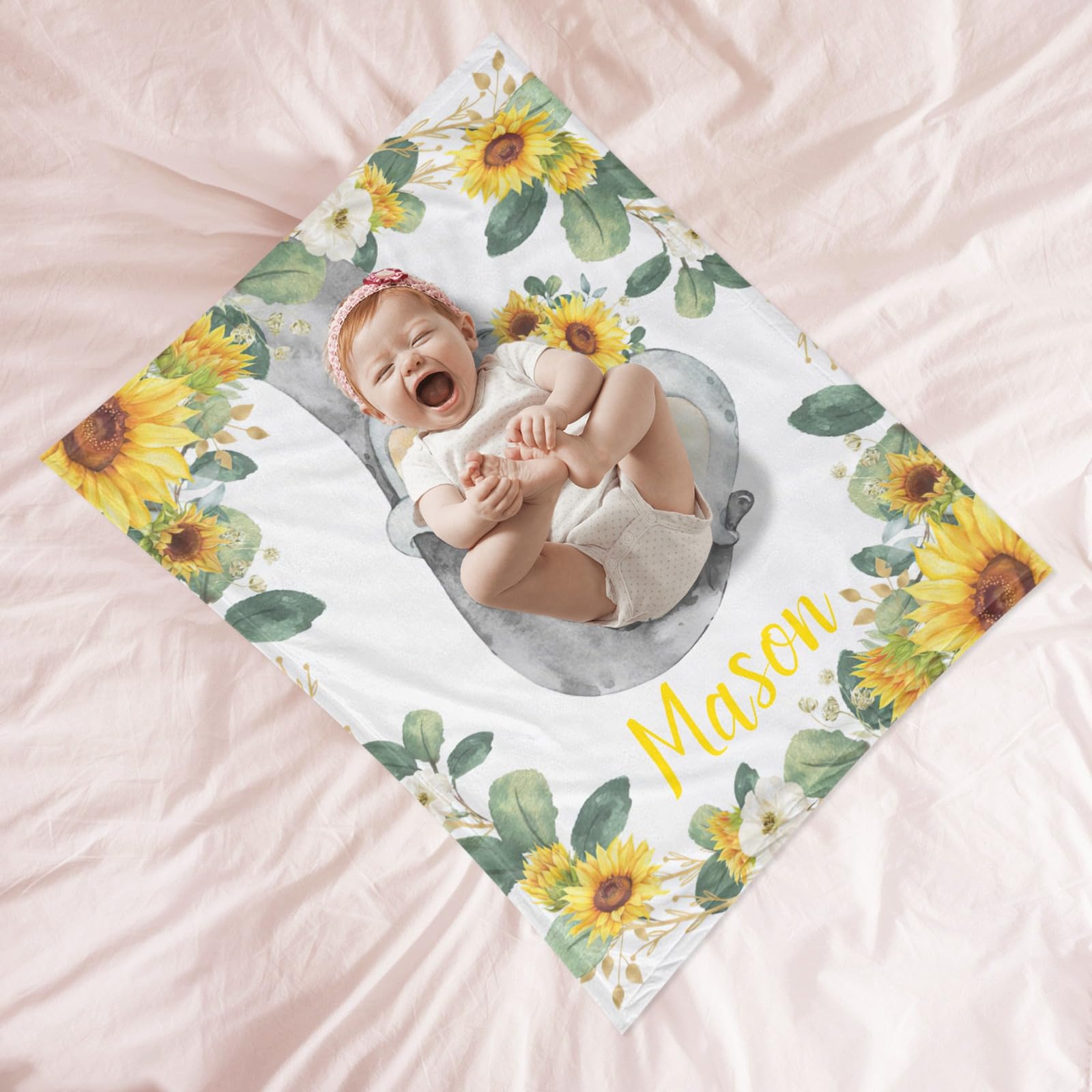 Personalized Baby Blanket with Name - Custom Elephant Design for Boys & Girls | Super Soft Newborn Blanket | Perfect Baby Shower Gift & Nursery Decor | Ideal for Cuddling, Swaddling & Photo Props
