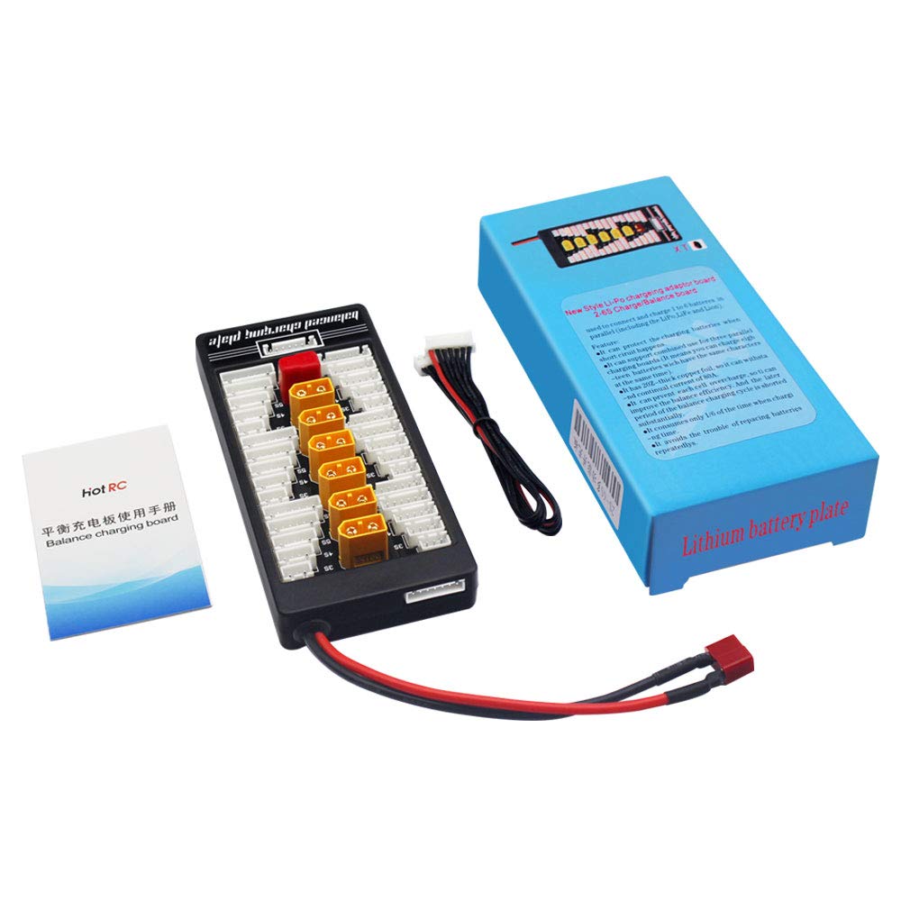 YoWoo XT60 Parallel Balance Charging Board for 2-6S Lipo Batteries - 40A Max Current with JST-XH Plugs - Compatible with Imax B6 UN-A6 Chargers - Charge 6 Batteries Simultaneously - Perfect for RC Drones, Airplanes, and Hobby Battery Charging