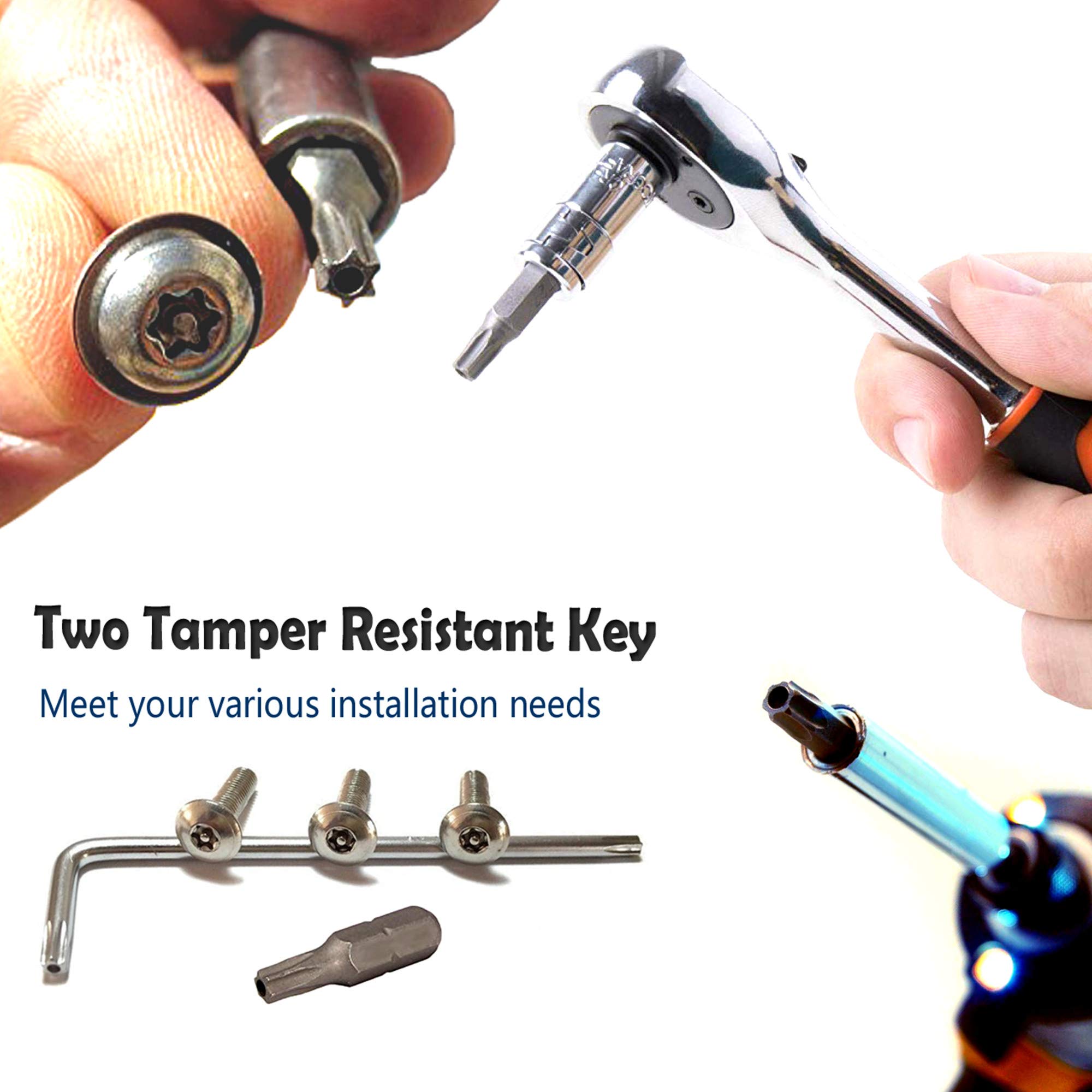 Aootf Anti-Theft Stainless Steel License Plate Screws - Tamper Resistant M6 (1/4