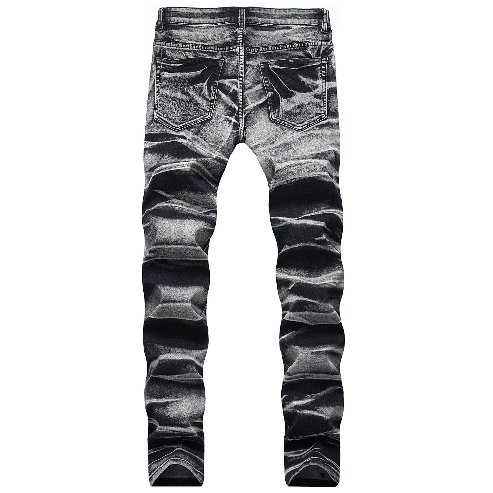 Vintage Distressed Men's Jeans - Frayed Hem & Ripped Denim Pants for Casual & Work Wear - Comfortable & Stylish for Everyday Use