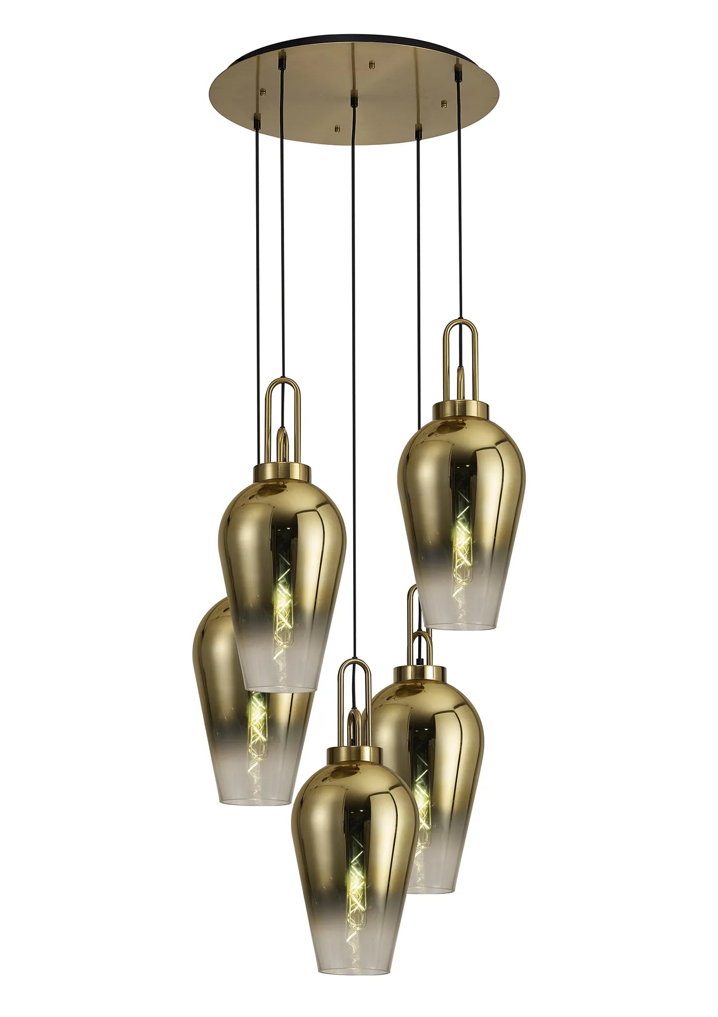 Stylish Cadiz 5-Light Cluster Pendant Light Fixture - Modern Ceiling Lighting for Dining Room, Kitchen & Living Room