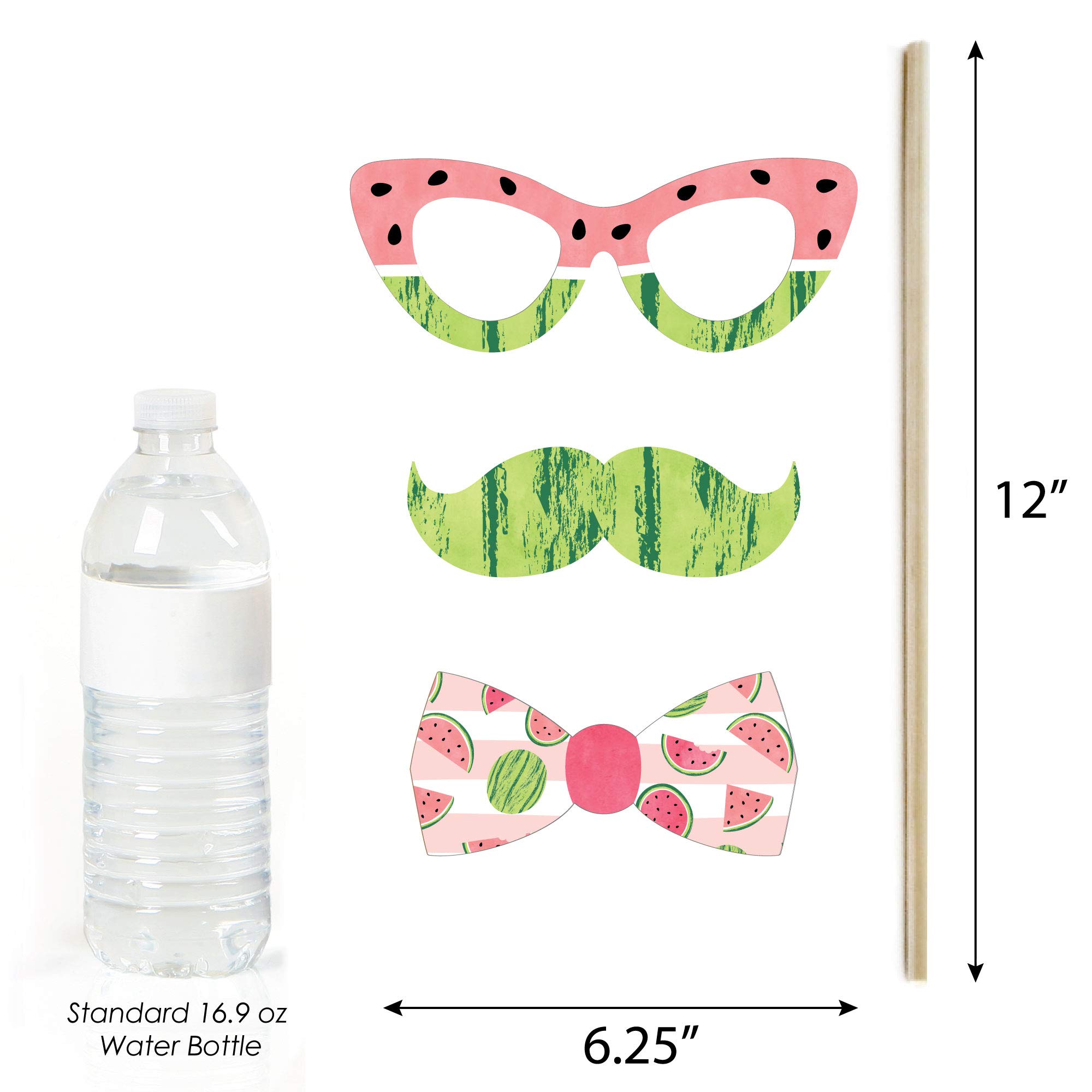 Sweet Watermelon Fruit Party Photo Booth Props Kit - 20 Count Fun Summer Party Decorations for Birthdays, Baby Showers & Pool Parties