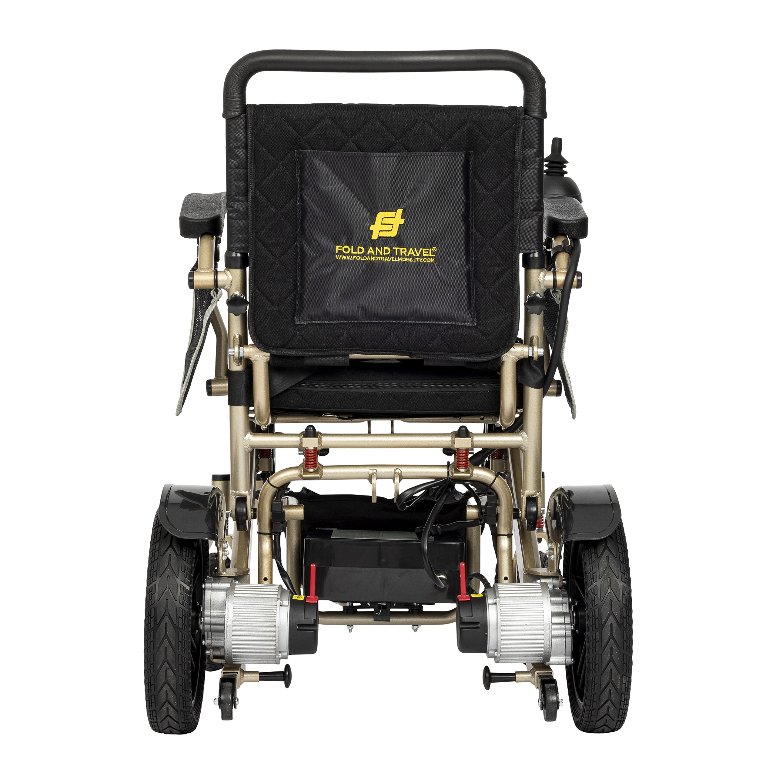 Lightweight Foldable Electric Wheelchair for Adults - Auto Folding Power Wheelchair with Comfortable Seat (Gold) | Perfect for Travel, Shopping & Indoor/Outdoor Mobility