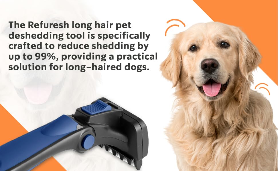 Premium Dog Deshedding Brush for Long Hair - Red (Medium) | Gentle Pet Grooming Tool for Dogs & Cats | Reduce Shedding & Mats | Perfect for Home Grooming & Professional Use