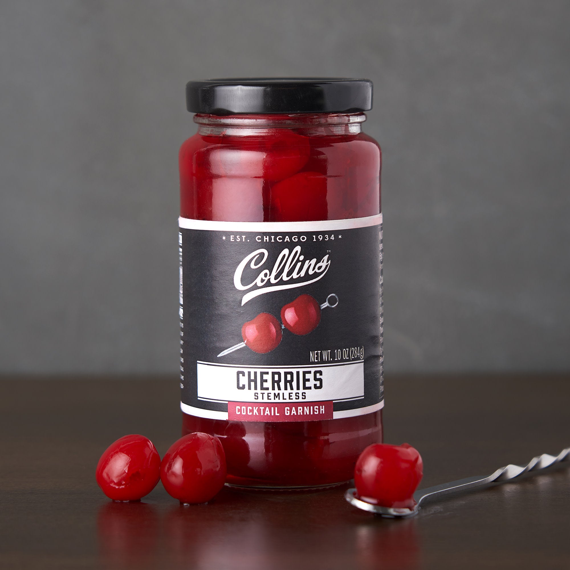 Premium Stemless Cocktail Cherries 10 oz - Luxe Maraschino Cherries for Cocktails, Desserts & Garnishes - Perfect for Old Fashioned, Manhattan & More