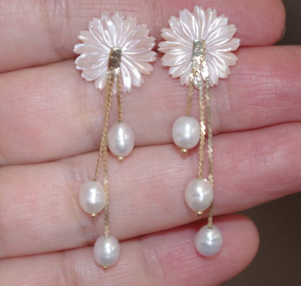 Angel Skin Coral Mother of Pearl (MOP) Carved Flower 15MM Jacket Studs - Elegant Jewelry for Women, Perfect for Formal Events & Bridal Accessories