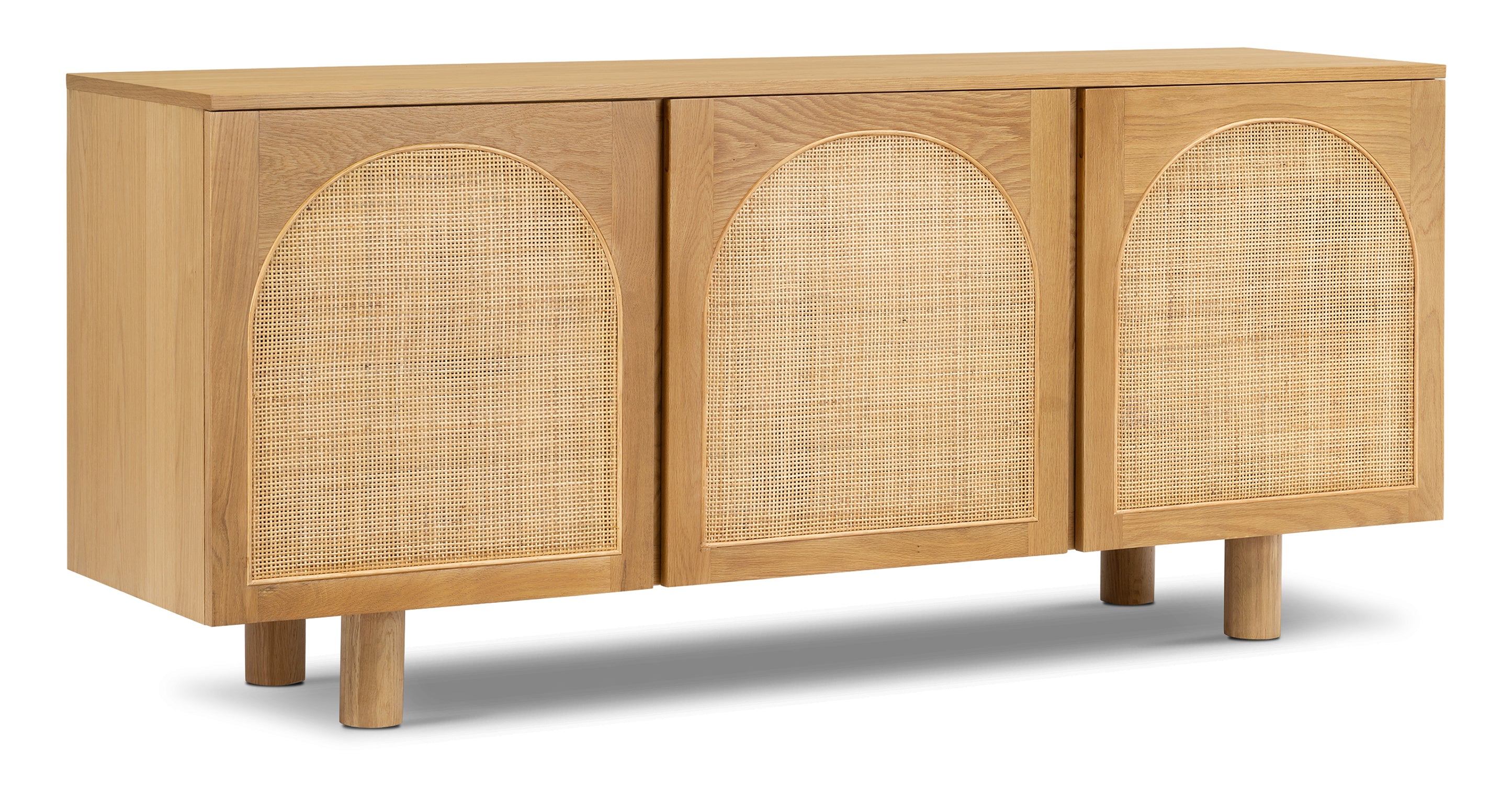 Modern Archi Sideboard - Mid-Century Style Buffet Cabinet with 2 Doors & 4 Drawers - Perfect for Dining Room Storage & Living Room Organization