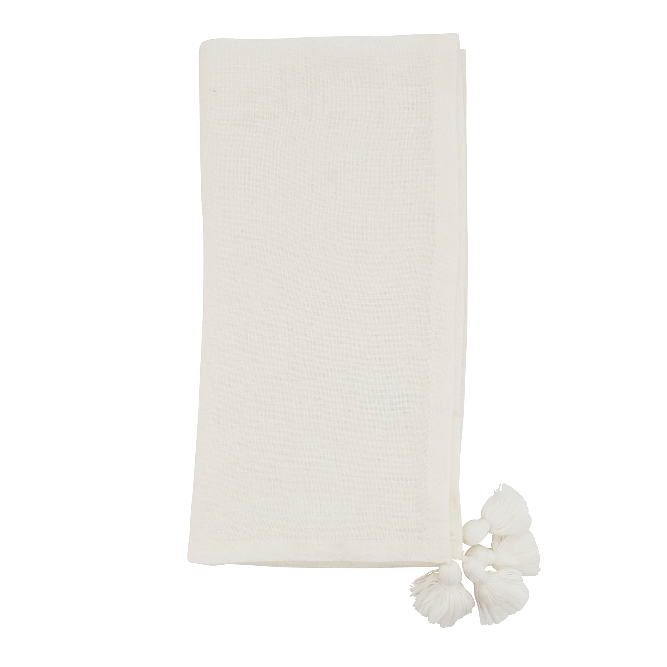 Elegant Tassel Design Table Napkins Set of 4 - Premium Cotton Dinner Napkins for Formal Dining, Parties & Home Decor