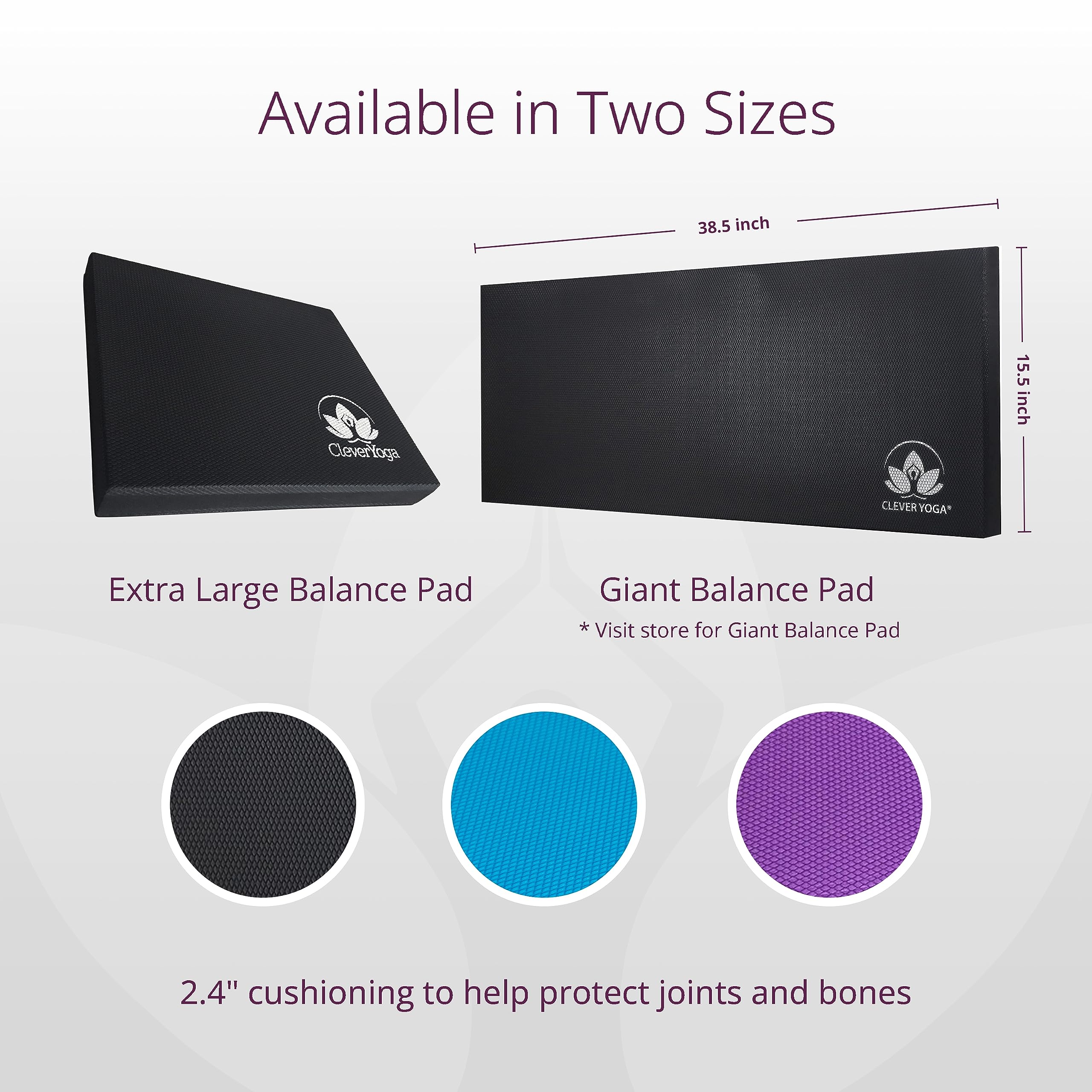 Clever Yoga Balance Pad - Non-Slip Thick Foam Exercise Mat for Pilates, Workout & Physical Therapy | Stability Training Equipment for Strength & Balance | Perfect for Home Gym, Yoga Studio & Rehabilitation