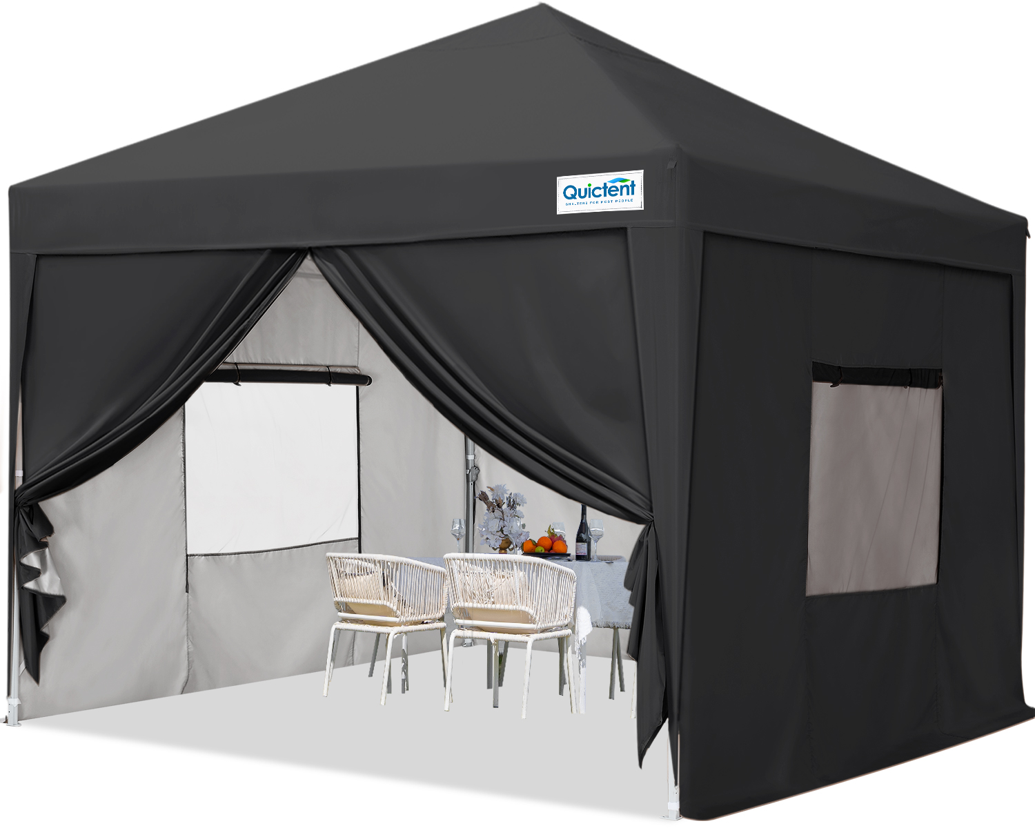 Quictent 10x10 Pop Up Canopy Tent with Sidewalls - Portable Privacy Shelter for Camping, Beach, Picnics & Outdoor Events