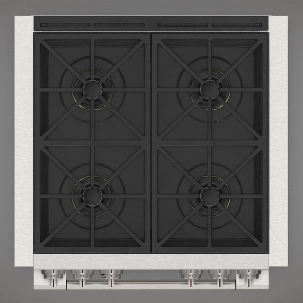 Fulgor Milano 30-Inch 600 Series Pro All Gas Range - 4 Stainless Steel Burners (F6PGR304S2) | Professional Kitchen Appliance for Home Chefs & Cooking Enthusiasts