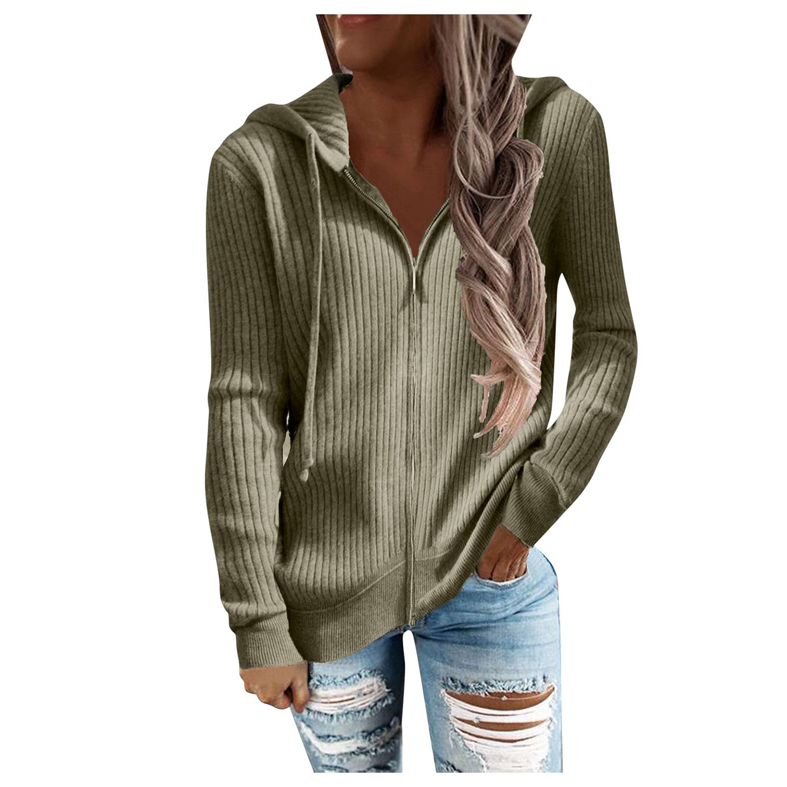 Women's Western Hoodie - Long Sleeve Zipper Cardigan for Outdoor & Casual Wear