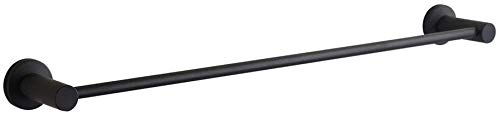 Premium 304 Stainless Steel Black Towel Rack - Modern Bathroom Hardware Set with Single Towel Bar - Durable & Rustproof Bathroom Accessories for Home, Hotel, and Spa Decor