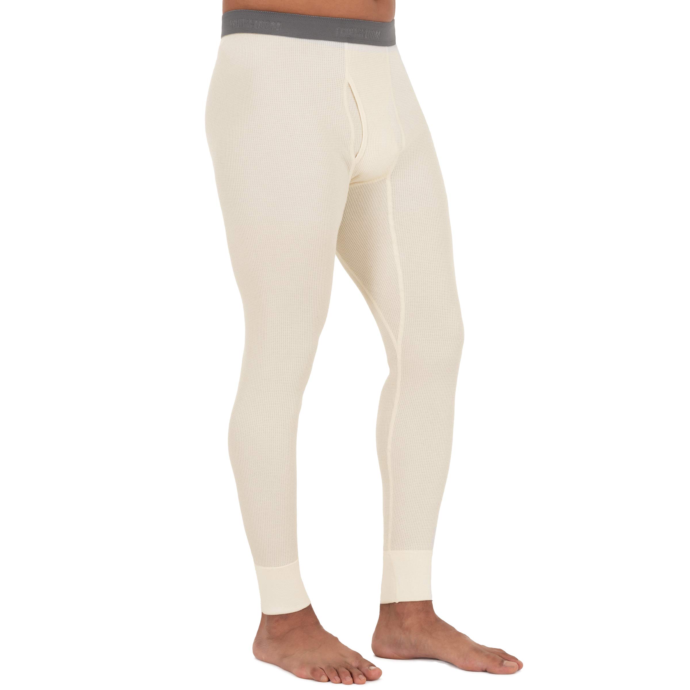 Fruit of the Loom Men's Recycled Premium Waffle Thermal Underwear Long Johns Bottom - Eco-Friendly Warm Base Layer for Winter Camping & Outdoor Activities