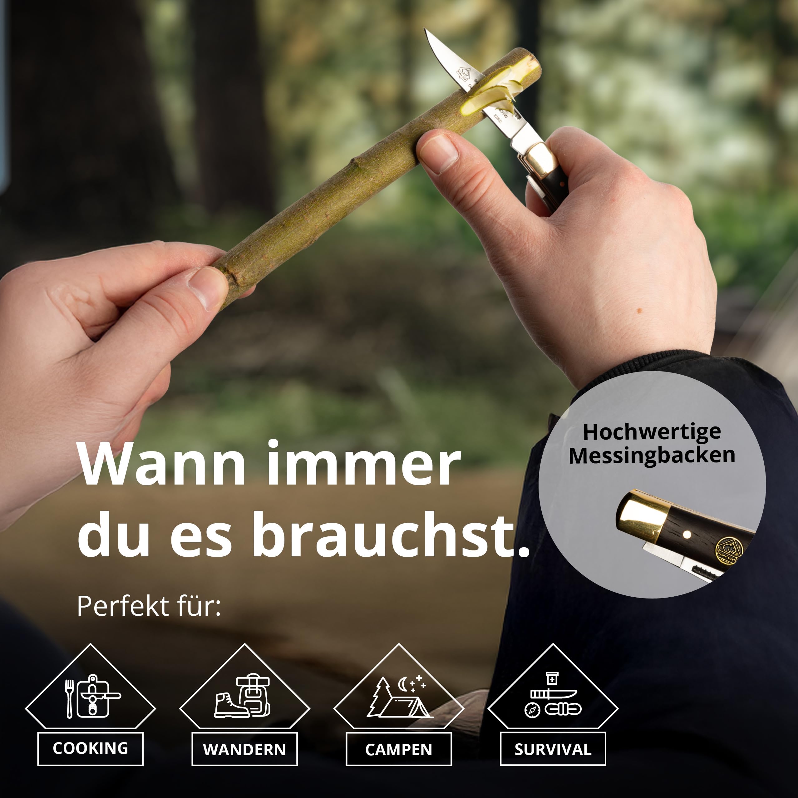 Puma Knives Trapper SGB - Premium Jacaranda Wood Handle Folding Pocket Knife for Hunting, Camping & Outdoor Adventures