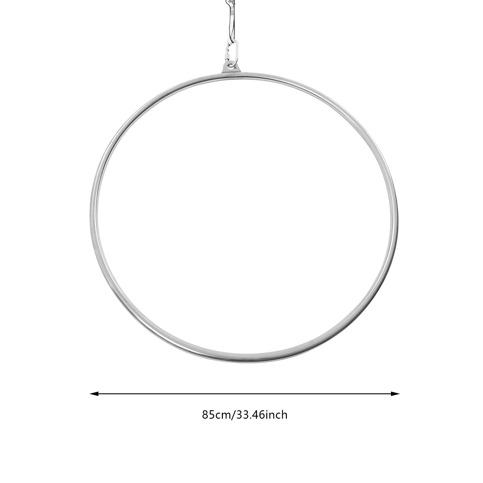 Stainless Steel Aerial Hoop 80cm/31.5in - Single Point Lyra Ring for Circus Performance, Aerial Yoga & Acrobatics - Supports 253lb - Perfect for Home Gym, Dance Studio & Professional Training
