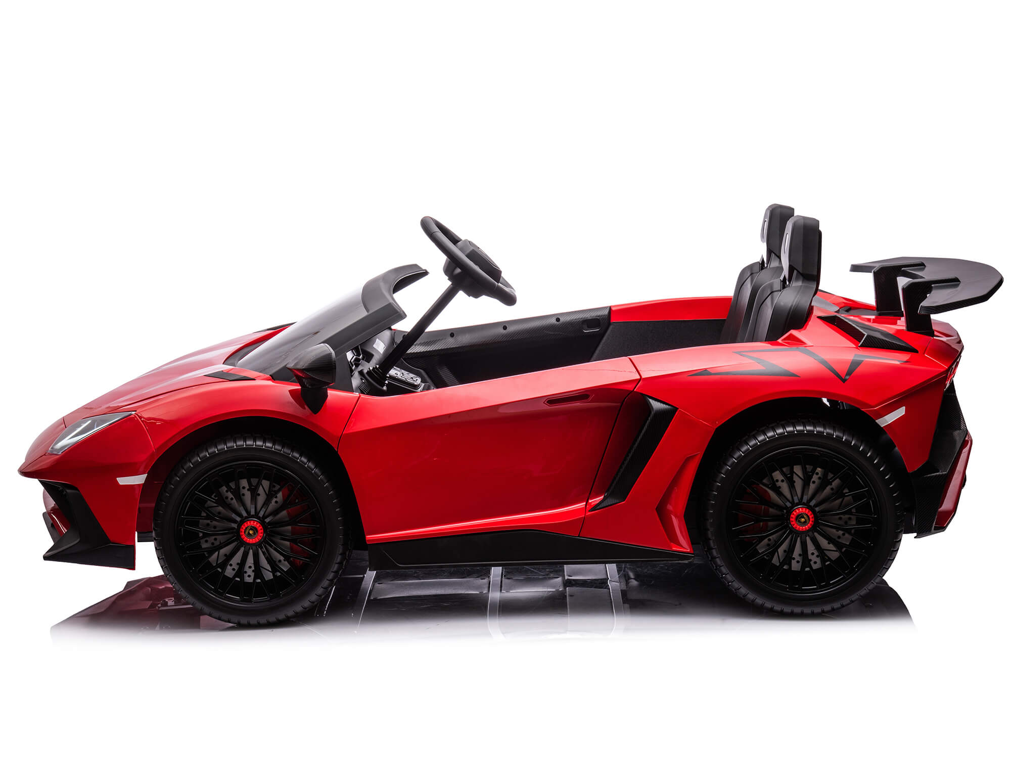24V Lamborghini Aventador Kids Electric Ride-On Car - 2 Seater, Red, Remote Control, LED Lights - Perfect for Birthday Gifts & Outdoor Play