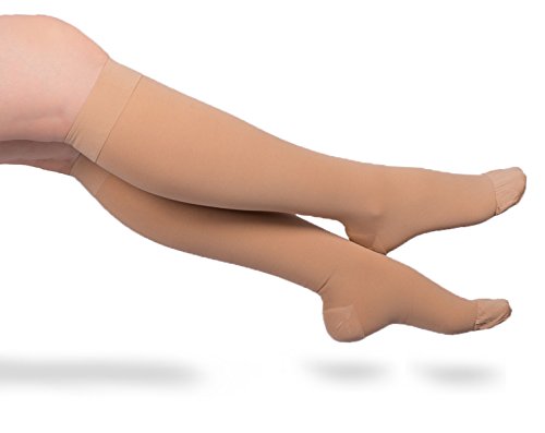 EvoNation 30-40 mmHg Graduated Compression Socks for Men & Women - Extra Firm Support for Running, Travel & Circulation - Medical Grade Knee High Compression Stockings