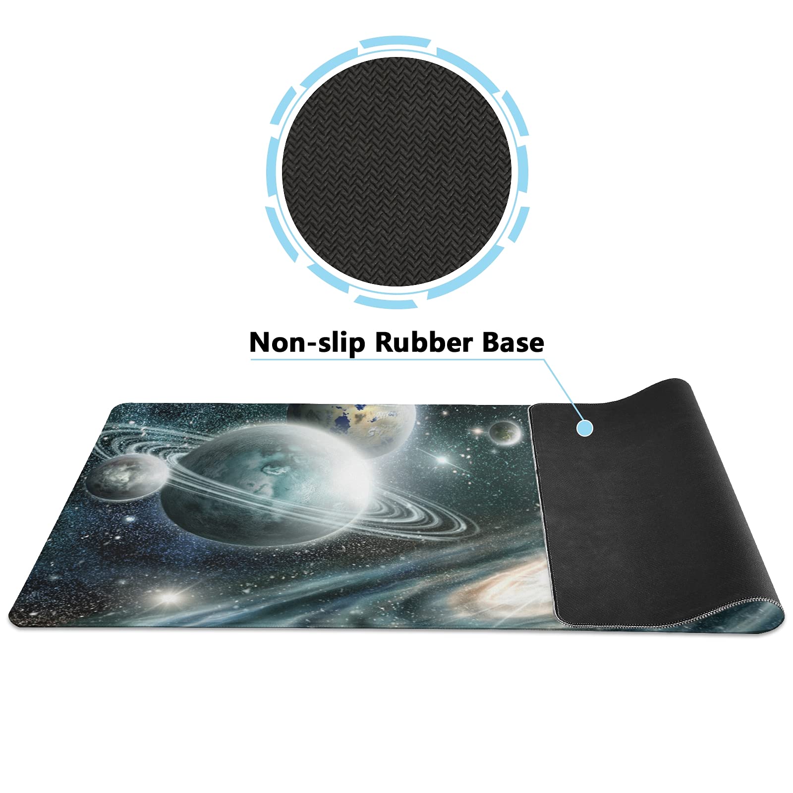 ALAZA Galaxy Space Themed Gaming Mouse Pad - Extra Large 31.5x15.7 Inch Non-Slip Rubber Base Mouse Mat for Computer, Laptop, Keyboard - Perfect for Gamers, Office & Home Workspace Decor