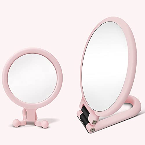 Licogel Handheld Mirror - Double Sided Magnifying & Regular Mirror, Lightweight Portable Makeup Mirror with Non-Slip Grip for Travel, Home, Salon & Outdoor Use | Compact Cosmetic Mirror for Perfect Makeup Application