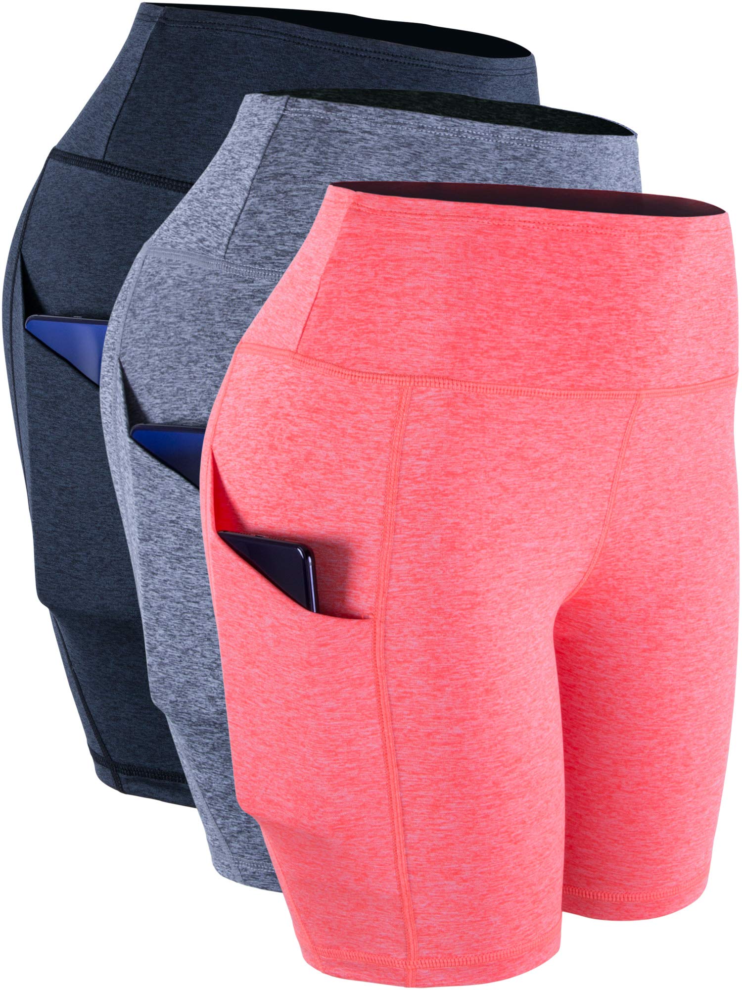 CADMUS High Waisted Compression Shorts for Women - Workout Running Cycling Yoga Shorts with Two Pockets - Perfect for Gym, Sports & Active Lifestyle