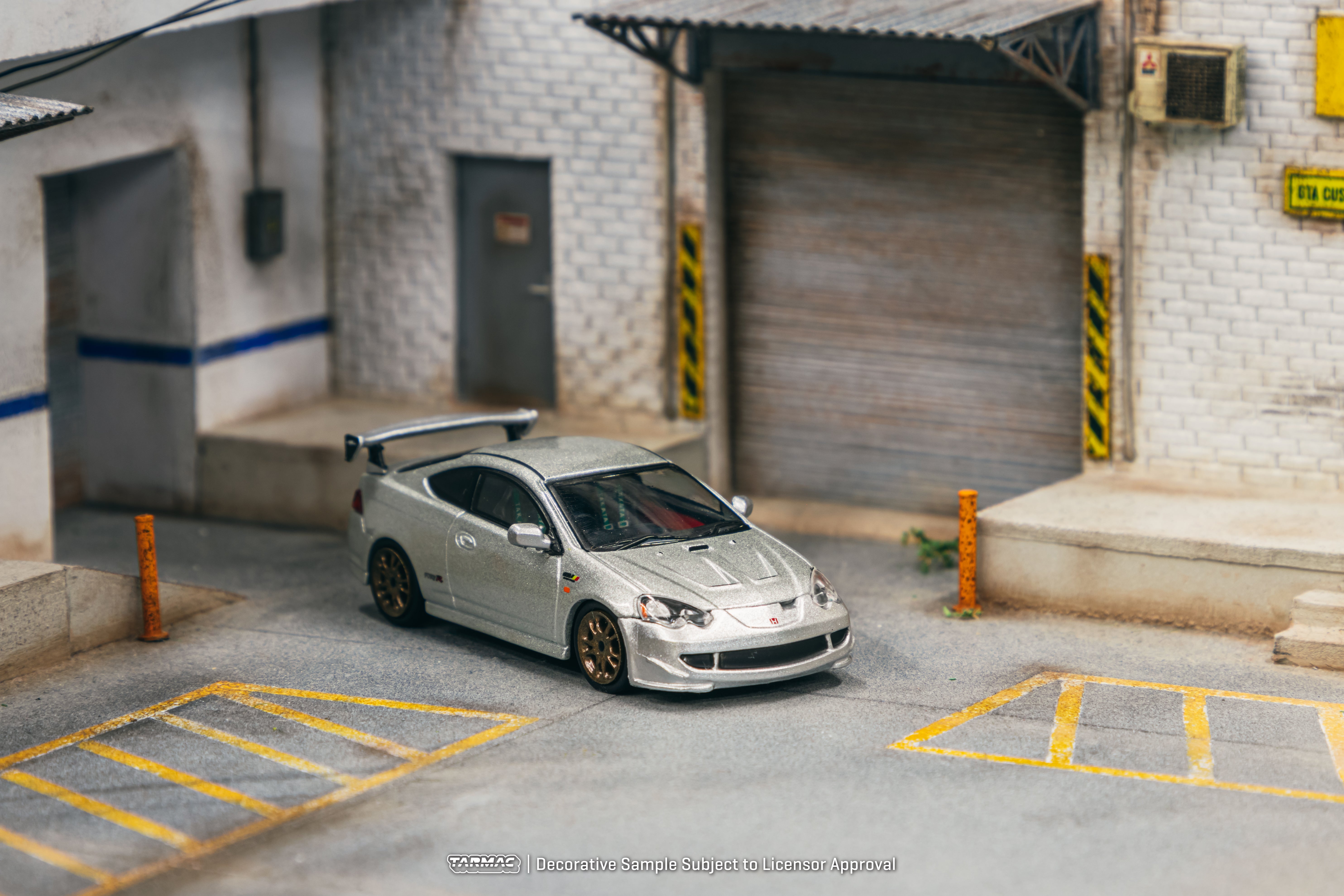 Tarmac Works 1/64 Scale Honda Integra Type R DC5 Mugen Silver Diecast Model Car - Collectible Miniature for Display, Racing Enthusiasts & Car Lovers