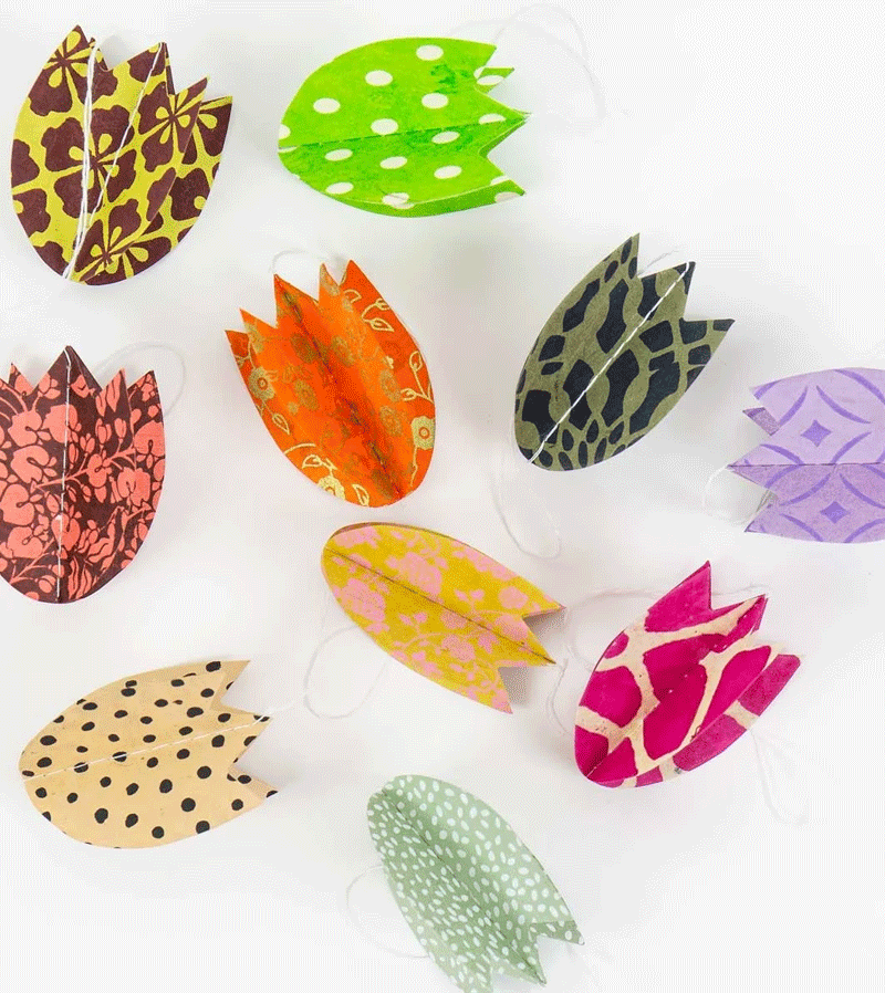 Set of 10 Handmade Tulip Paper Decorations - Floral Wall Art for Home & Party Decor - Perfect for Spring Weddings, Baby Showers & DIY Craft Projects