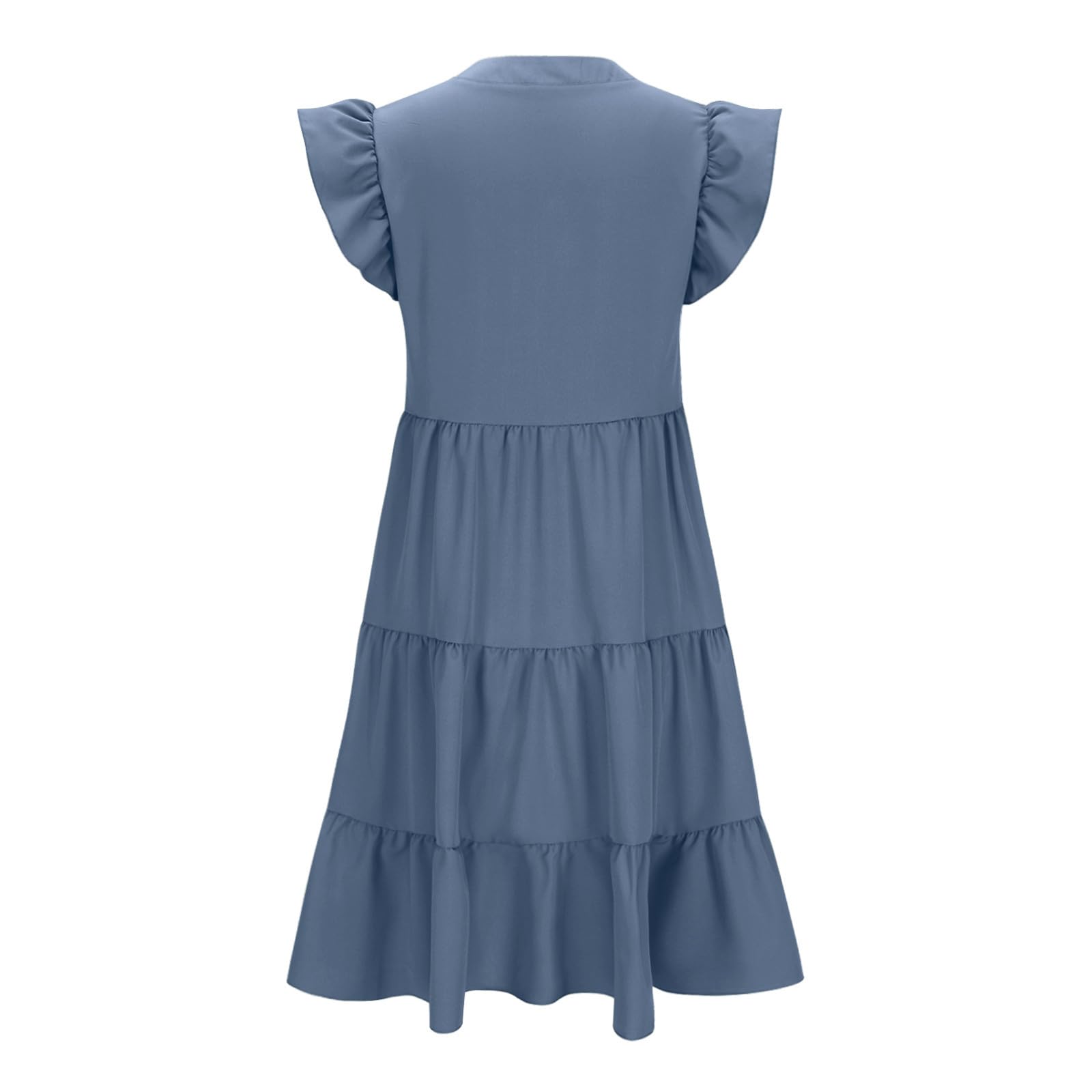 Yardsong Women's Summer Dresses 2025 - Ruffle Sleeve V-Neck Midi Sundress, Casual Loose Flowy Tiered Boho Dress for Beach Vacation & Outdoor Parties | Perfect for Tropical Getaways, Date Nights and Summer Festivals