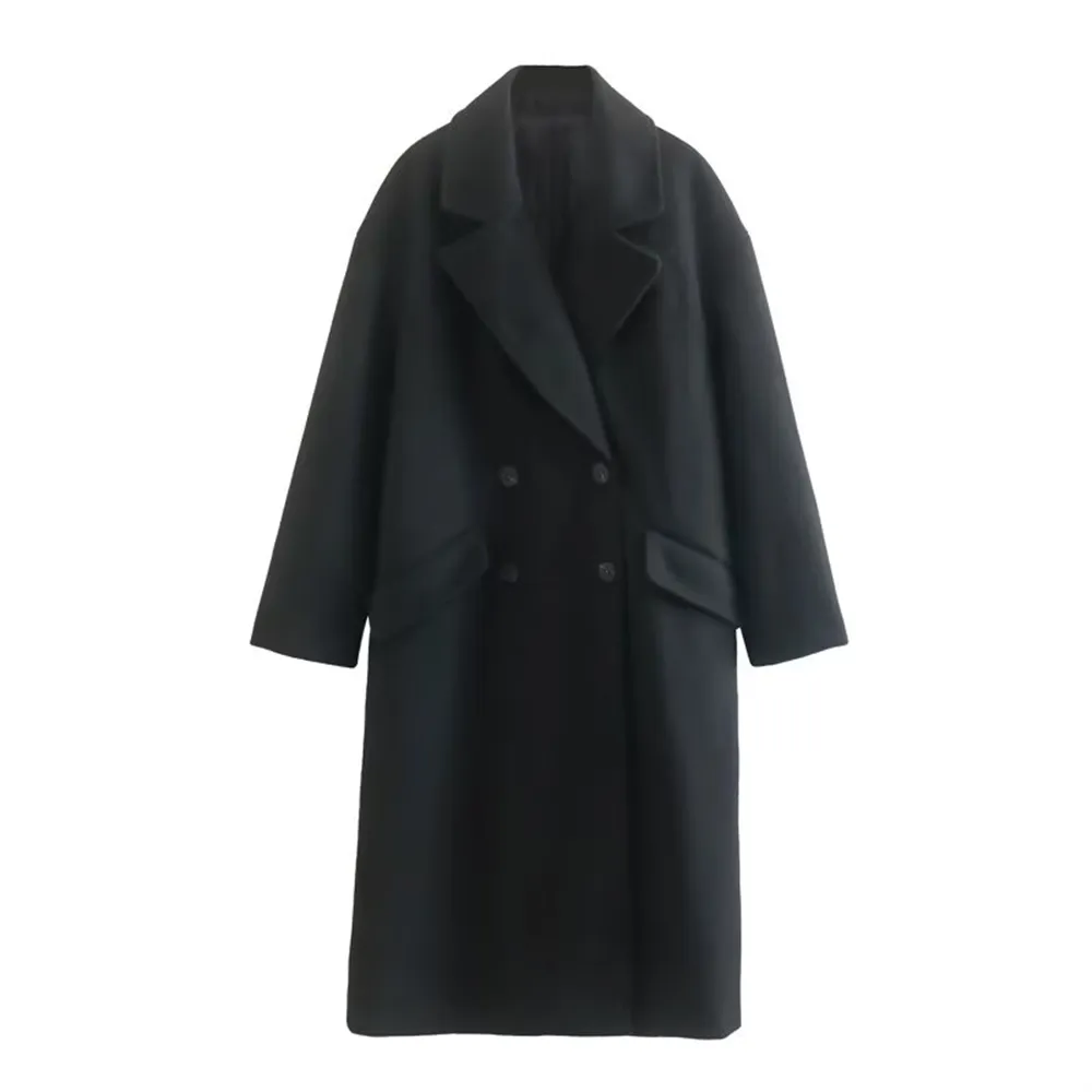 Stylish Unisex Double Breasted Wool Blend Windbreaker Coat for Women & Men | Perfect for Autumn & Winter Outdoor Activities