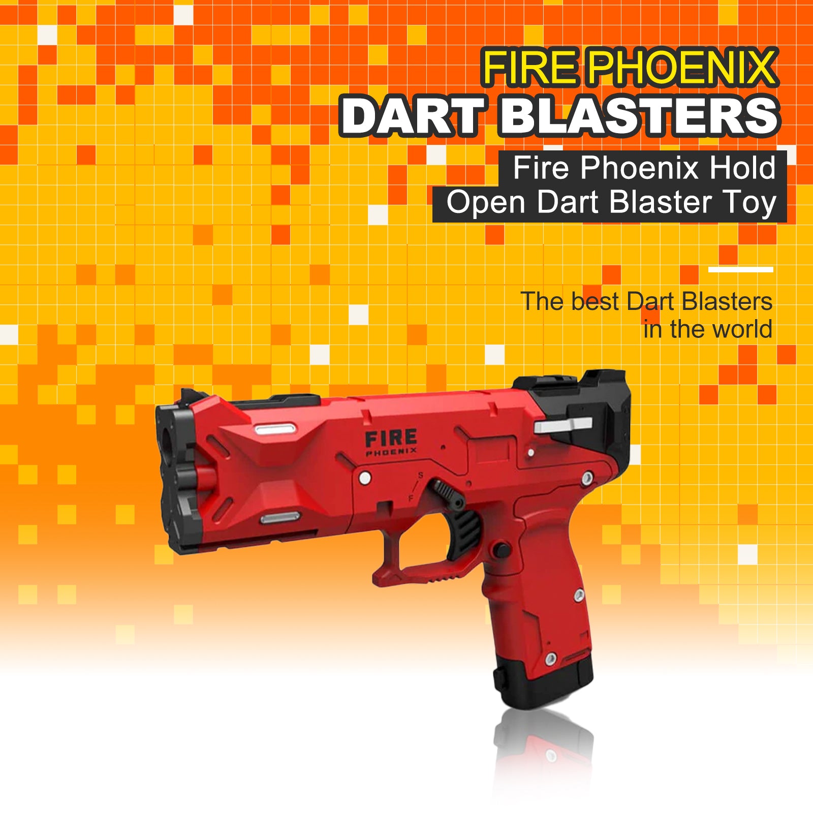 Fire Phoenix Hold Open Dart Blaster Toy - High Performance Foam Dart Blaster for Outdoor Games, Nerf Battles & Backyard Fun - Perfect for Kids, Teens & Adults