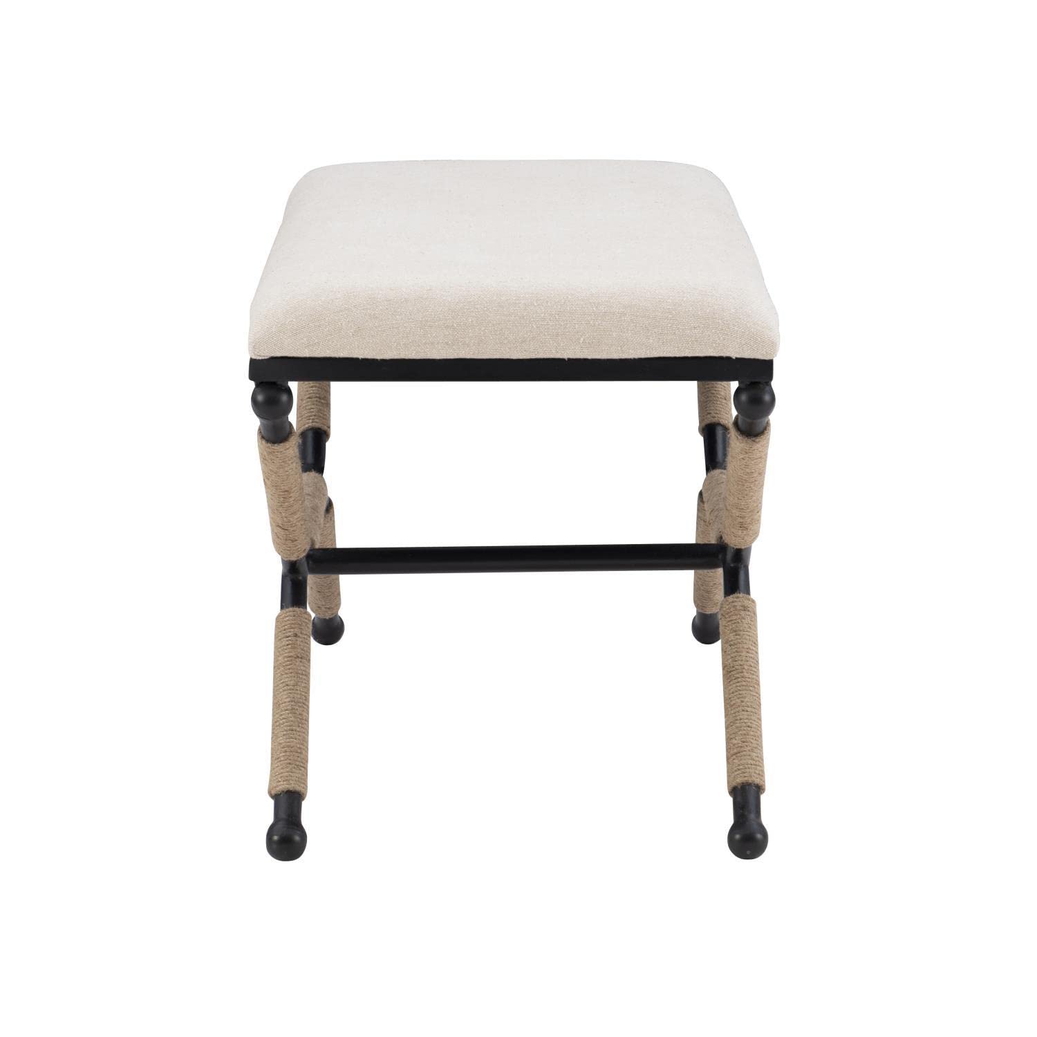 Linon Ashburn Campaign Bench Linen - Stylish Upholstered Entryway Seating for Home Decor & Small Space Living Rooms | Perfect for Hallways, Bedrooms & Cozy Corners