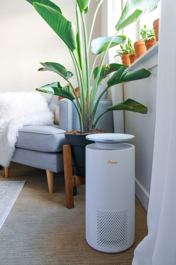 Crane Air Purifier for Large Rooms - HEPA Filter, Quiet Operation - Perfect for Bedroom, Living Room & Office