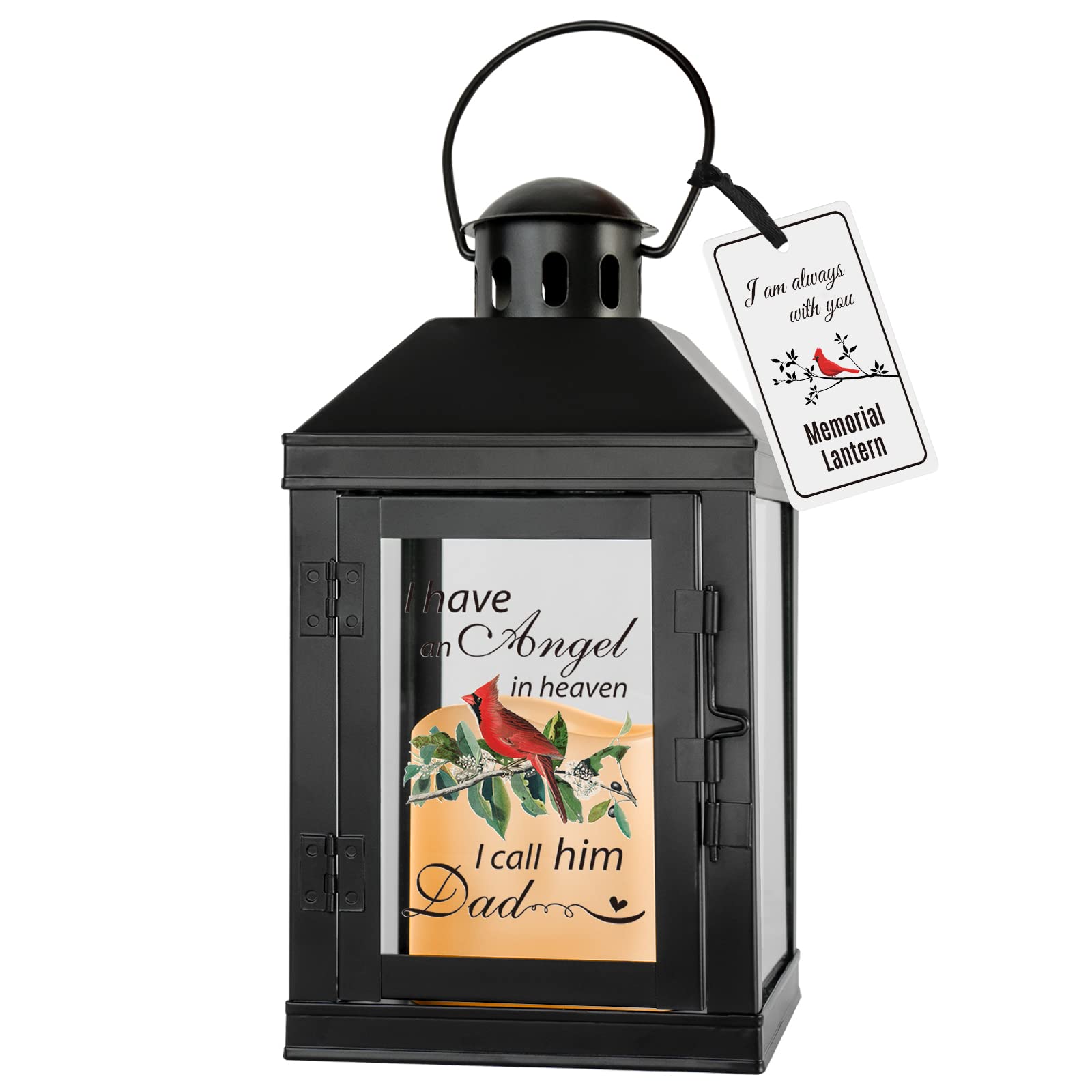 Memorial Lantern - Sympathy Gifts for Loss of Father, Bereavement & Remembrance Gifts for Funeral, Memorial Service & Home Decoration