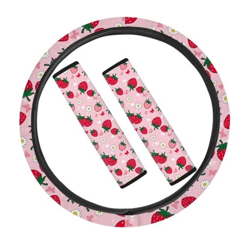 Cartoon Strawberry Daisy Print