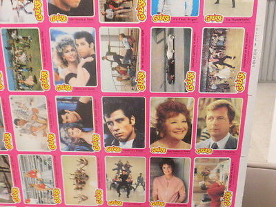 Grease Movie Trading Cards - Complete Uncut Sheet Set 1978 | Collectible Memorabilia for Fans & Movie Enthusiasts