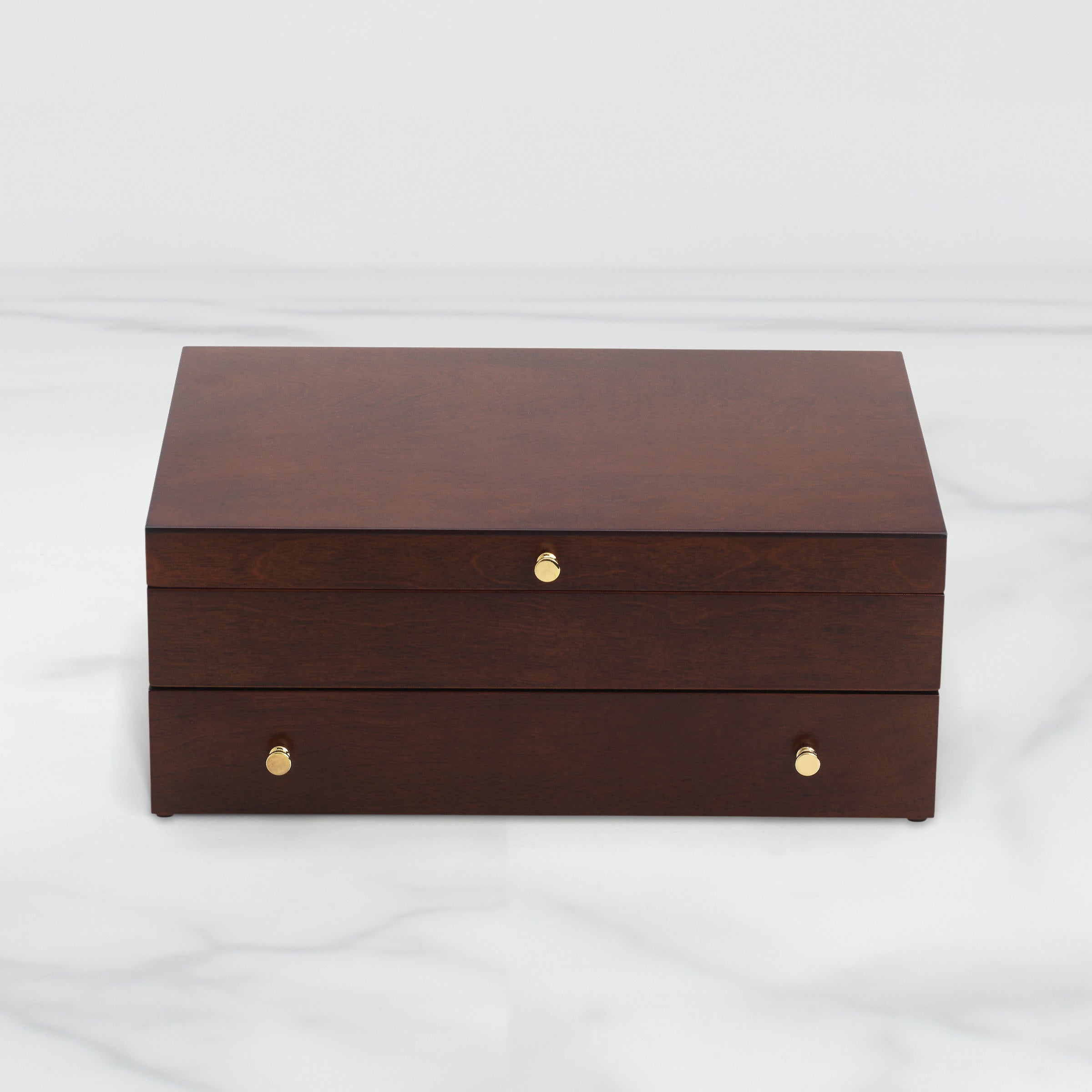 Premium Mahogany Flatware Chest - Elegant Silverware Storage Box for Dining & Entertaining - Perfect for Wedding Gifts, Fine Dining, and Home Decor