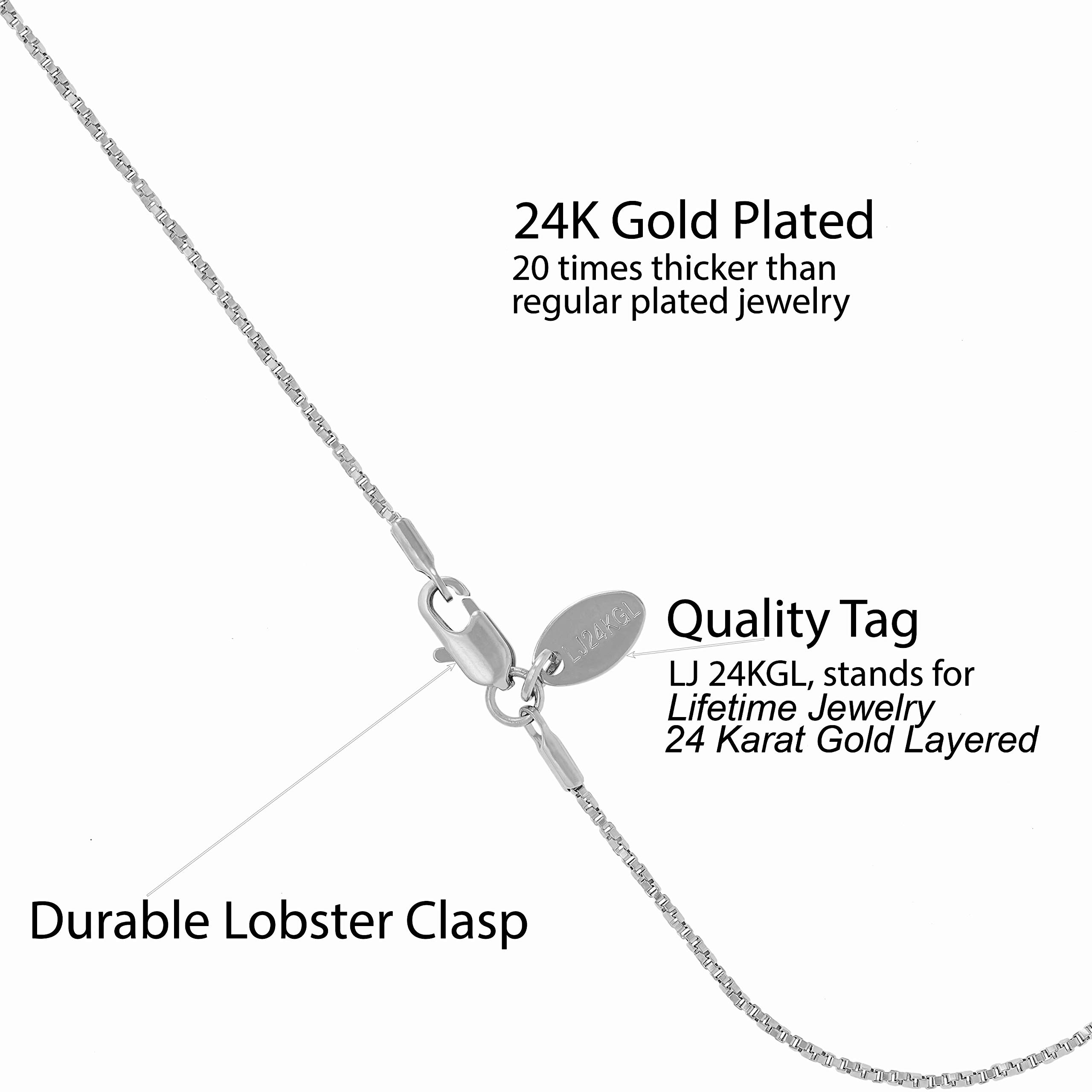 LIFETIME JEWELRY 24K Gold Plated Women's Twisted Box Chain Ankle Bracelet - Elegant Anklet for Everyday Wear, Beach Vacation & Special Occasions