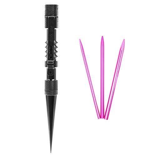 6.25 Inch Black Knotter's Tool with Pink Needles