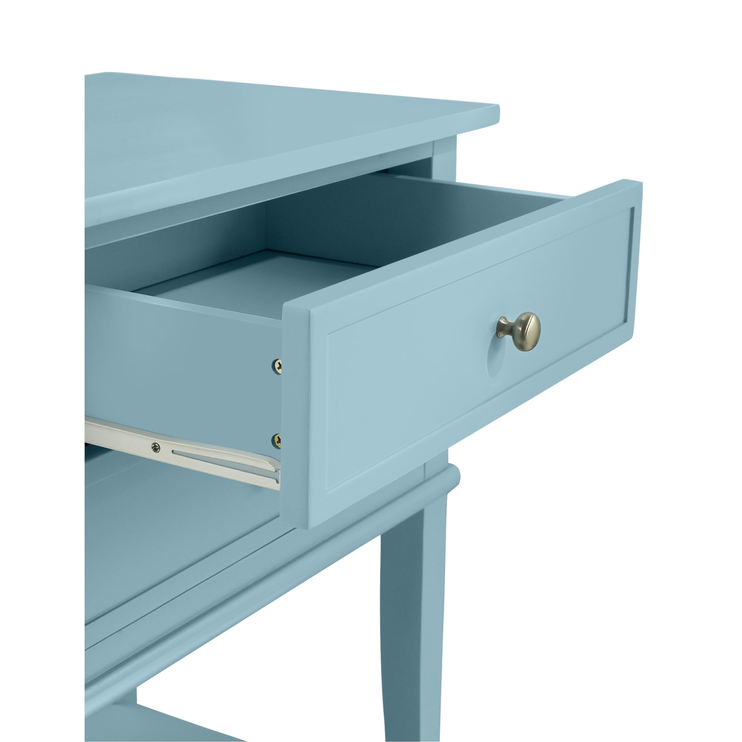 Ameriwood Home Franklin Accent Table with 2 Drawers, Blue - Stylish End Table for Living Room, Bedroom, or Office - Perfect for Storage & Decor