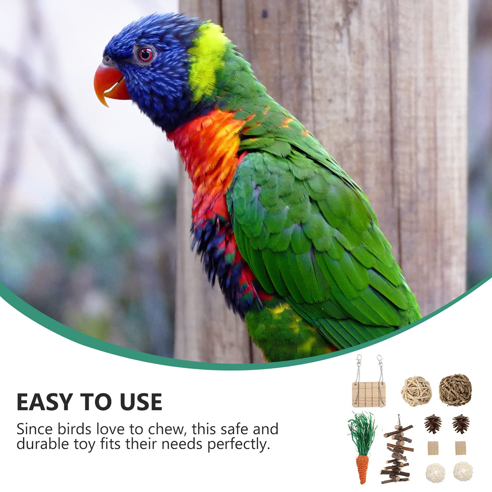 Balacoo 11-Piece Hamster Chew Toys Set - Natural Rattan & Wooden Chewing Toys for Rabbits, Guinea Pigs & Small Pets - Teeth Grinding & Molar Care - Fun Paper Shredder & Weaving Toys for Critters - Perfect for Cage Enrichment & Playtime