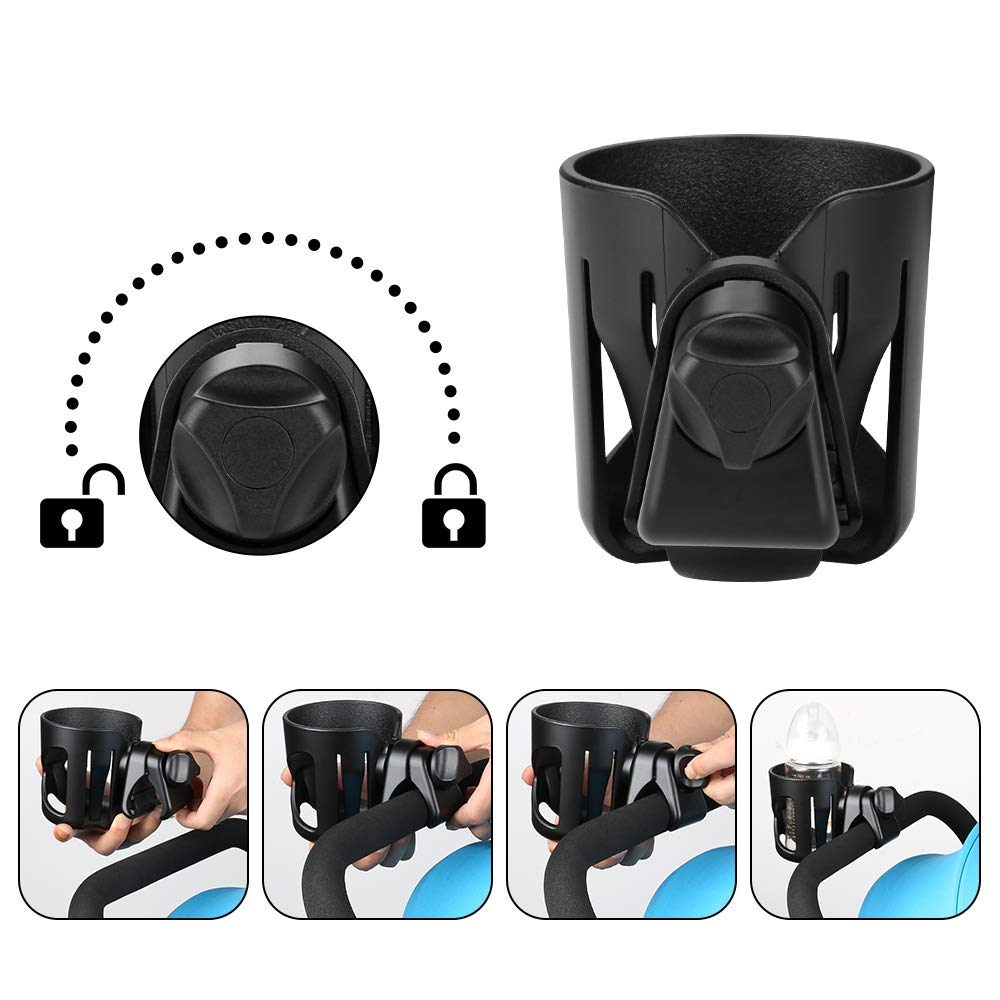 Accmor Universal 360° Rotatable Cup Holder - Wheelchair & Walker Accessory, Rollator & Mobility Scooter Drink Bottle Holder - Perfect for Outdoor Activities, Shopping & Daily Mobility Needs